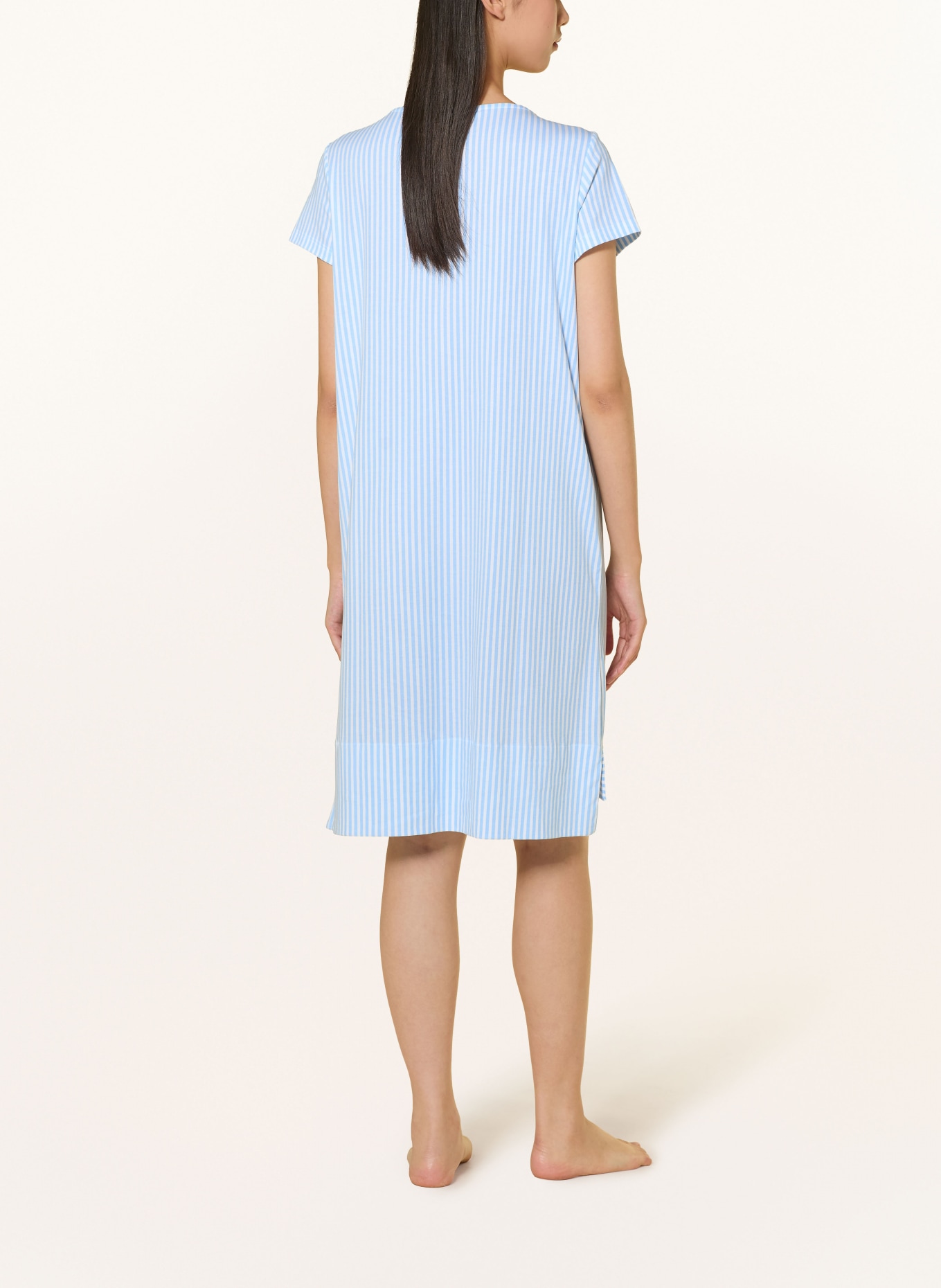 mey Nachthemd Serie ELVA: HELLBLAU / WEISS