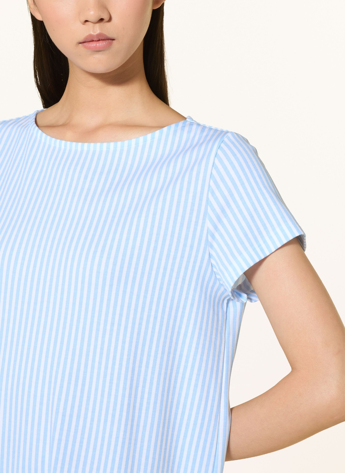 mey Nachthemd Serie ELVA: HELLBLAU / WEISS