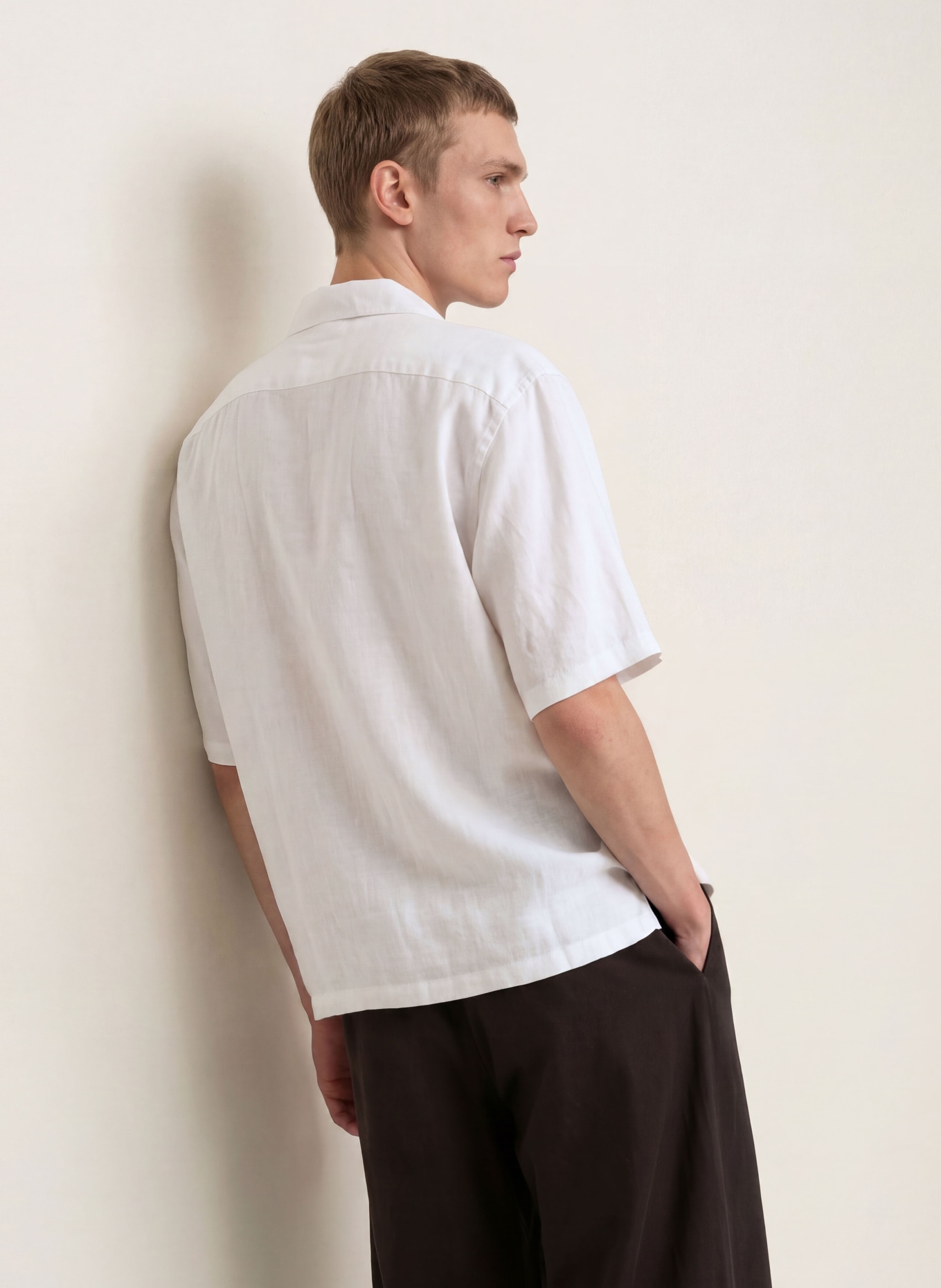 ALLSAINTS Letní košile Oversized Fit z lnu: BÍLÁ / SVĚTLE ŠEDÁ / KHAKI