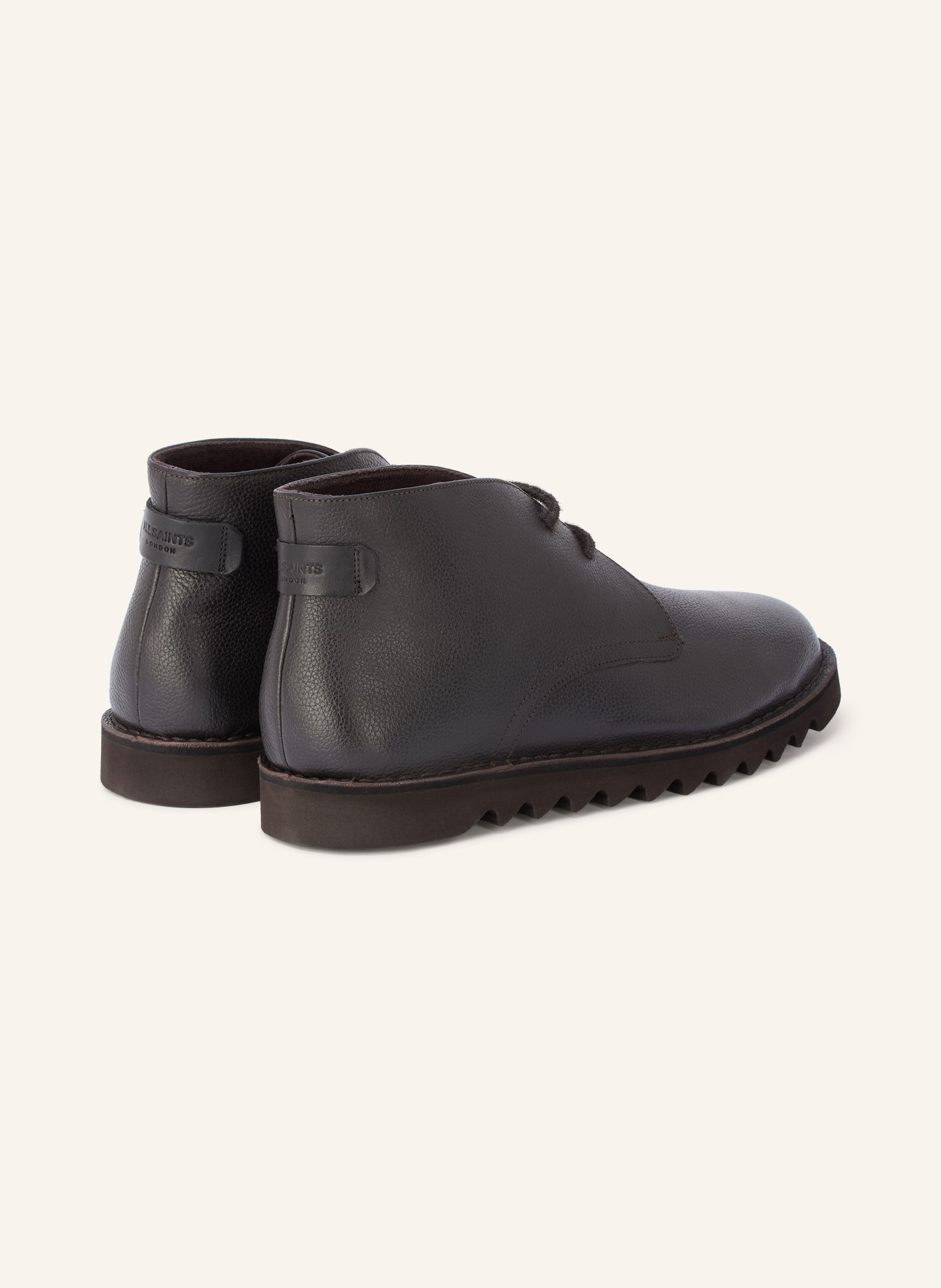 ALLSAINTS Šněrovací boty SLIX: TMAVĚ HNĚDÁ