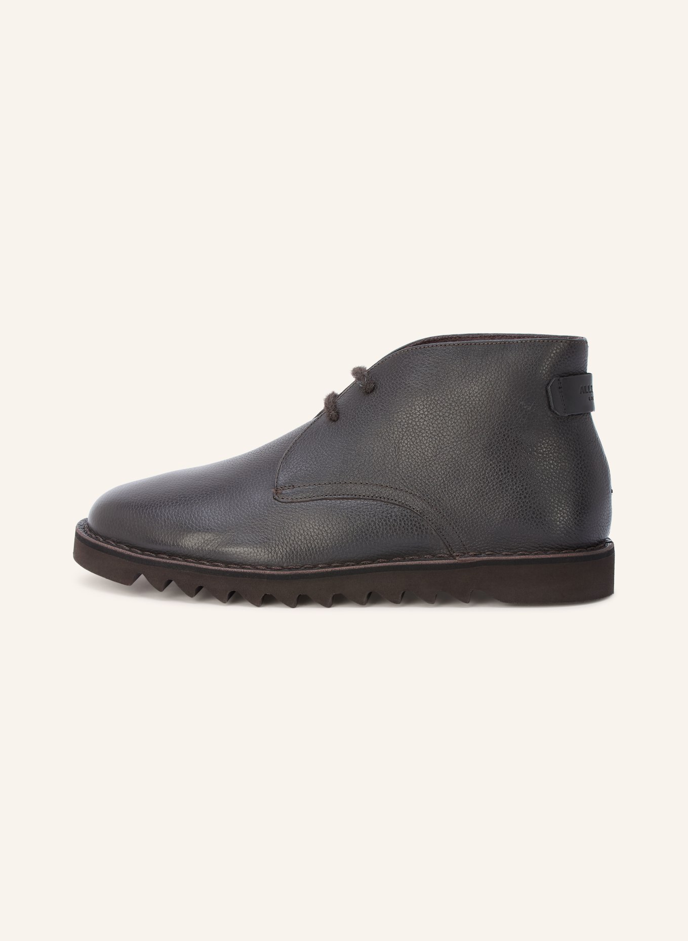 ALLSAINTS Šněrovací boty SLIX: TMAVĚ HNĚDÁ