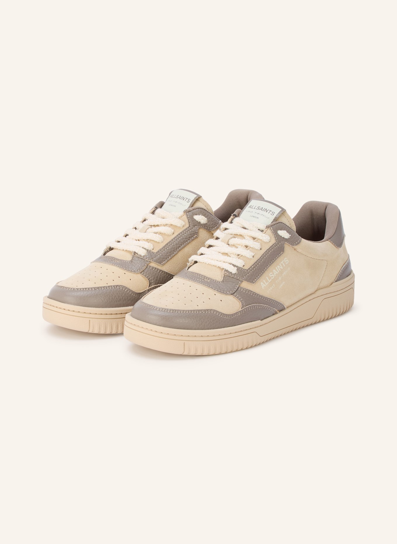 ALLSAINTS Sneakersy REGAN: ŠEDÁ / BÉŽOVÁ