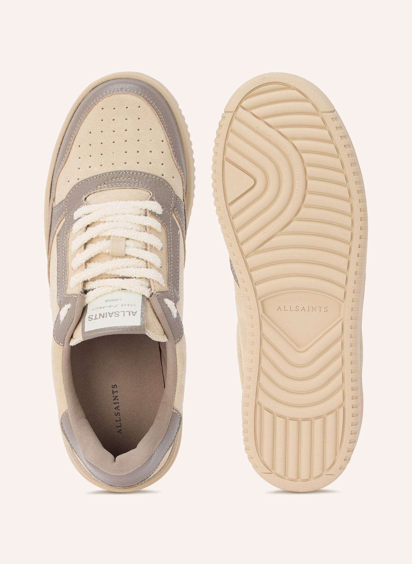 ALLSAINTS Sneakersy REGAN: ŠEDÁ / BÉŽOVÁ