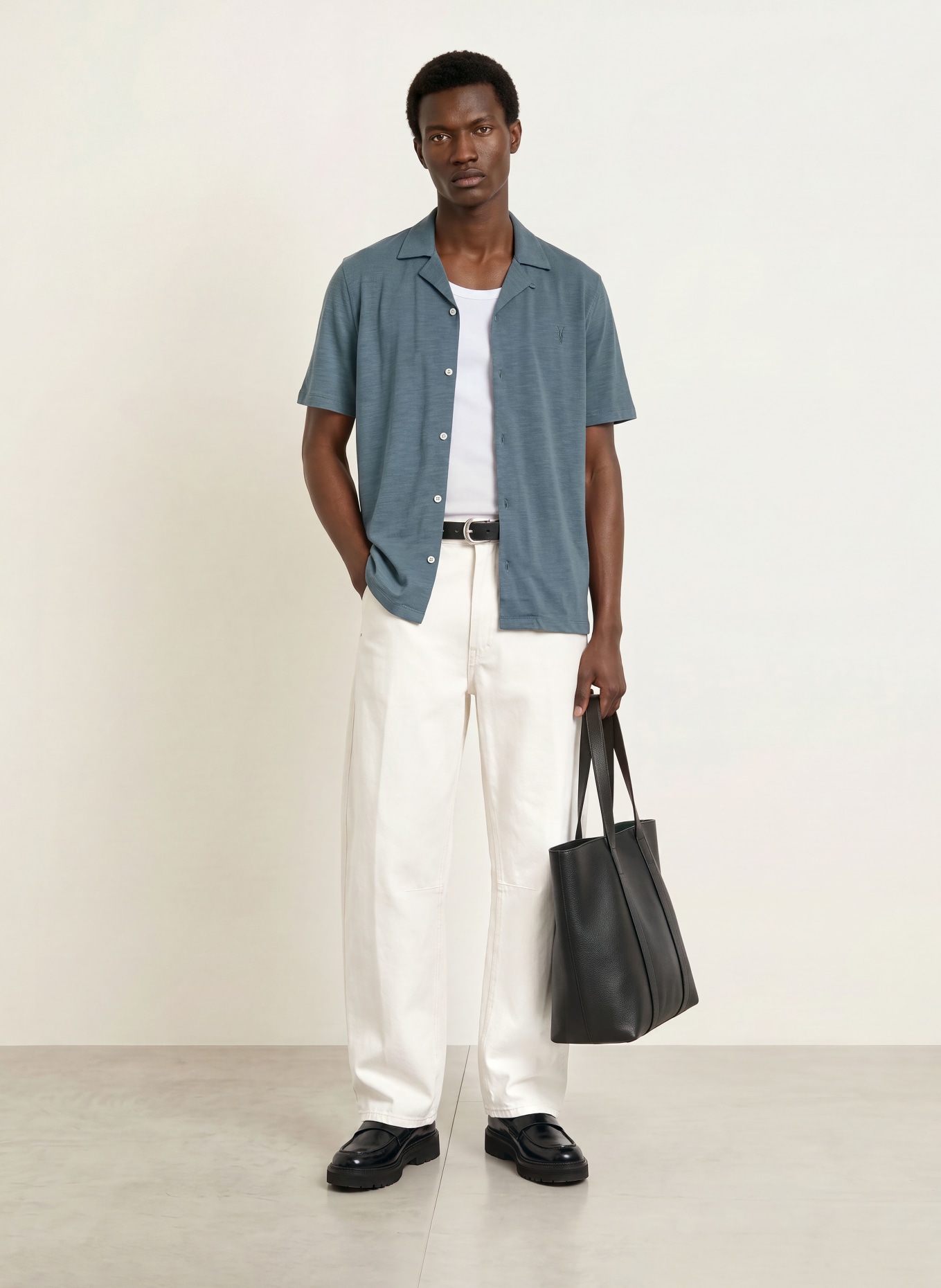 ALLSAINTS Resorthemd ROBSON Relaxed Fit: BLAUGRAU