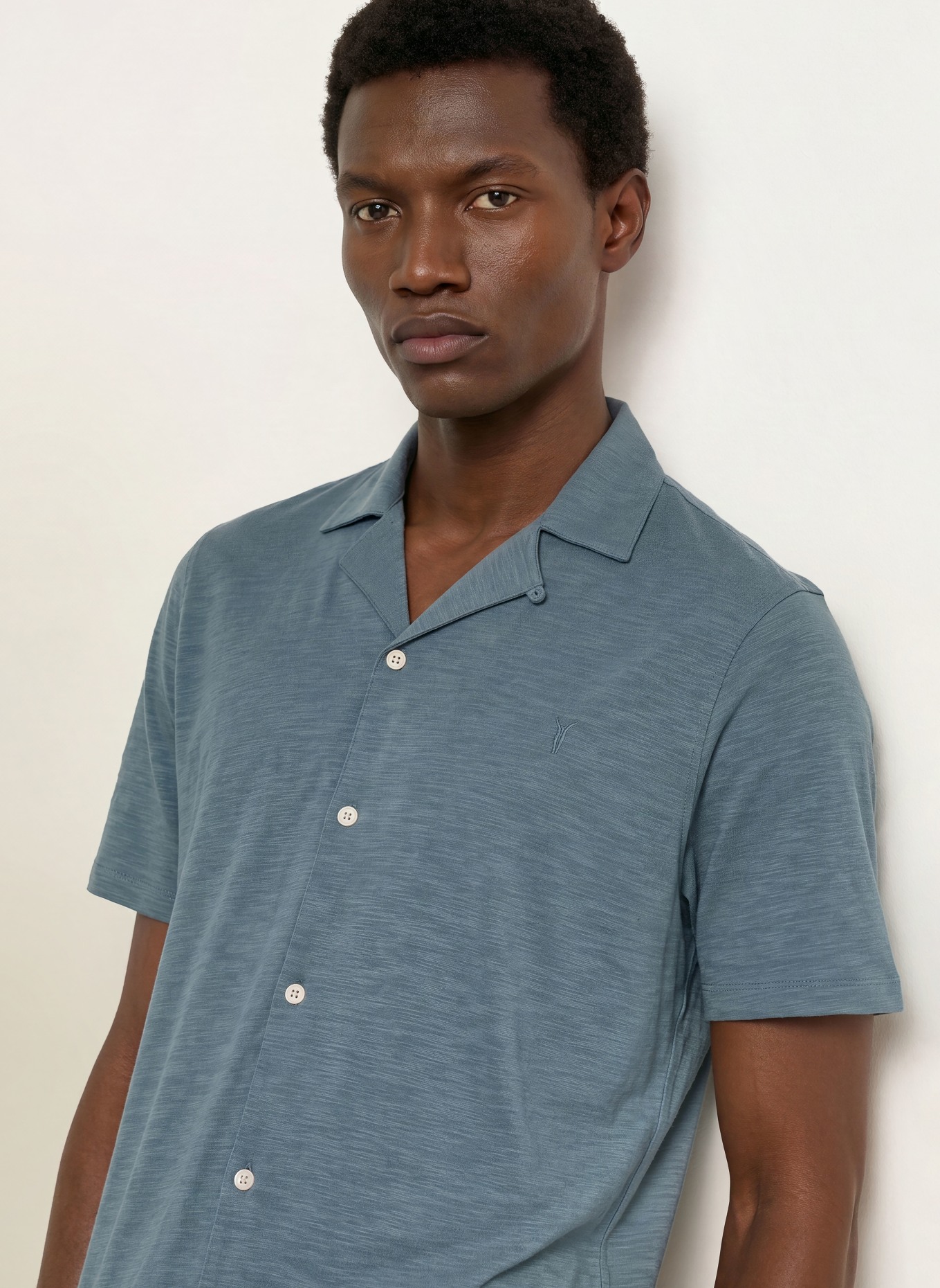 ALLSAINTS Resorthemd ROBSON Relaxed Fit: BLAUGRAU