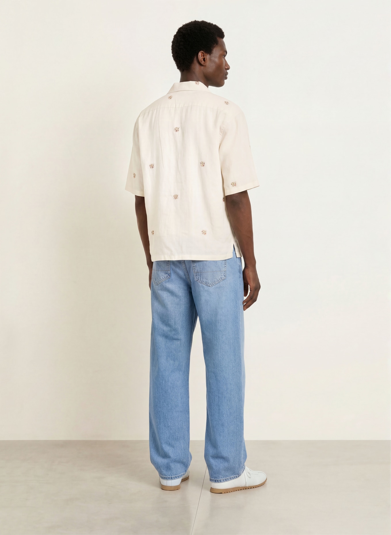 ALLSAINTS Resort-overhemd FELINE Oversize Fit van linnen: ECRU / GRIJS / ROOD