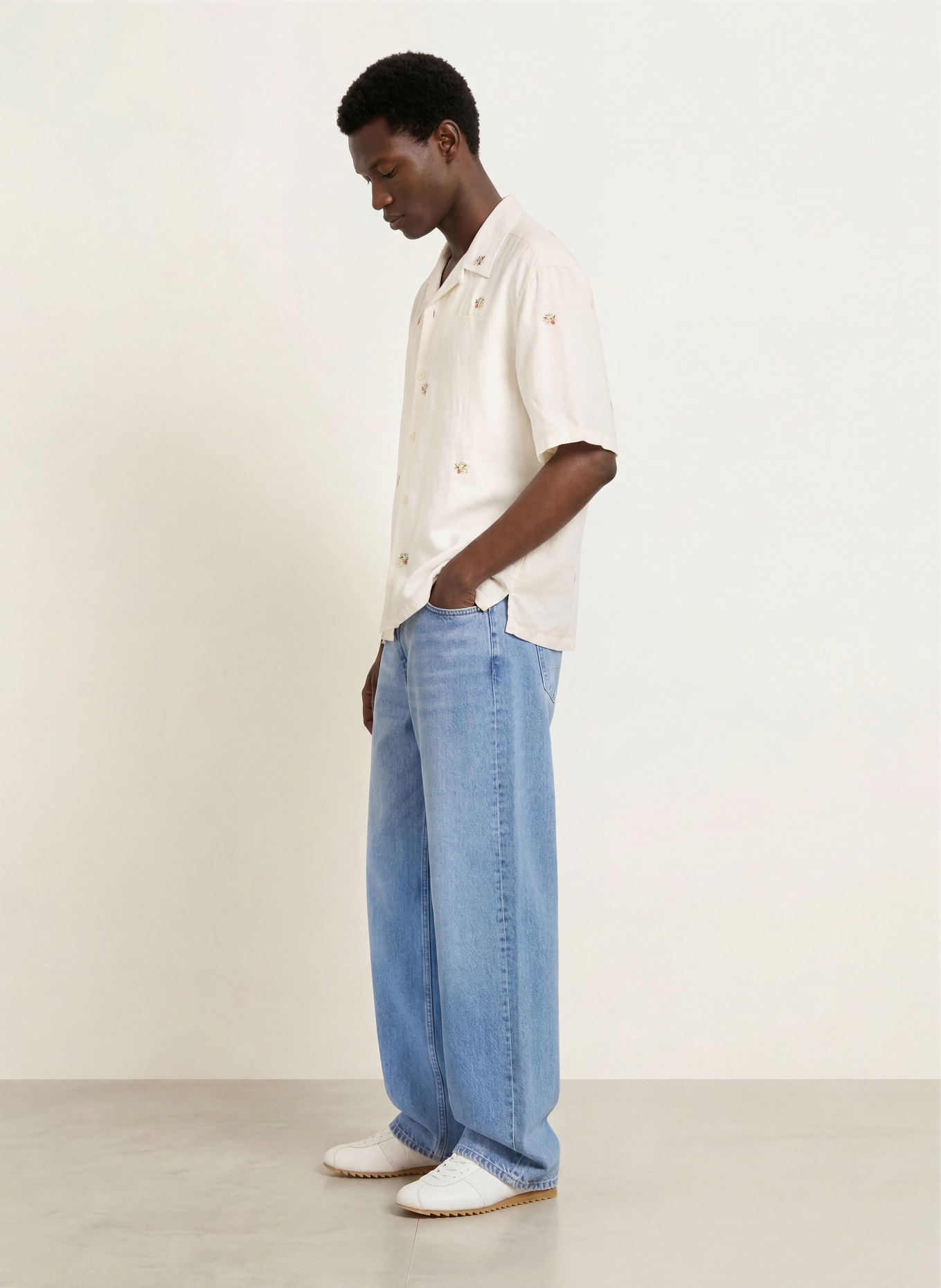 ALLSAINTS Resort-overhemd FELINE Oversize Fit van linnen: ECRU / GRIJS / ROOD