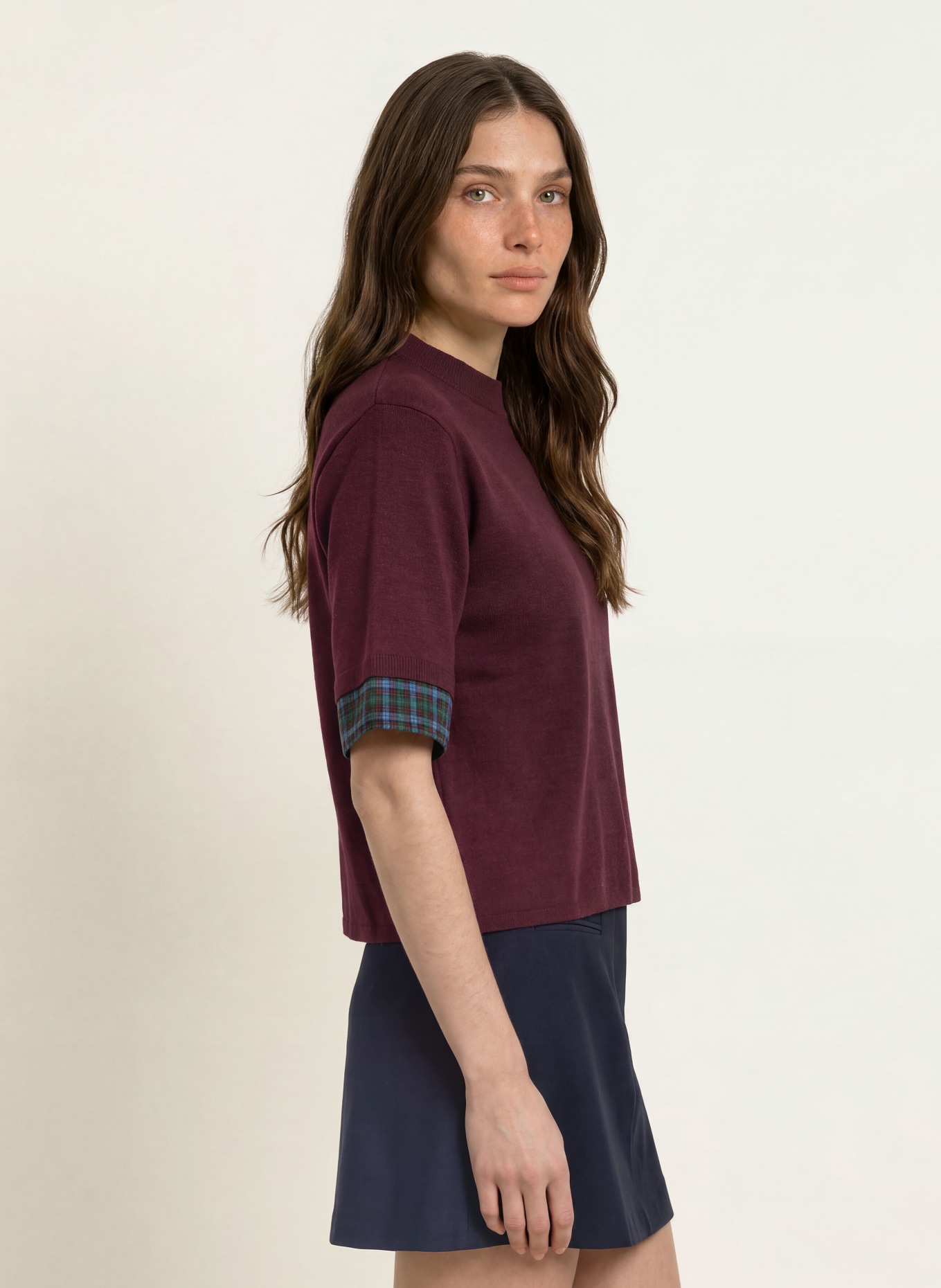 CLAUDIE PIERLOT Strickshirt: DUNKELROT / GRÜN / BLAU