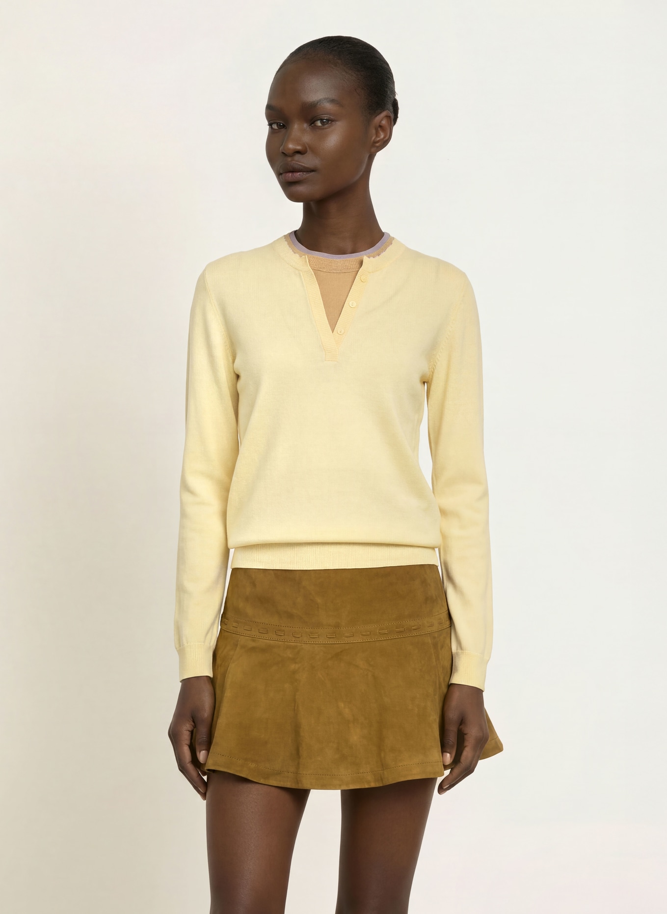CLAUDIE PIERLOT Pullover: GELB / CAMEL / GRAU