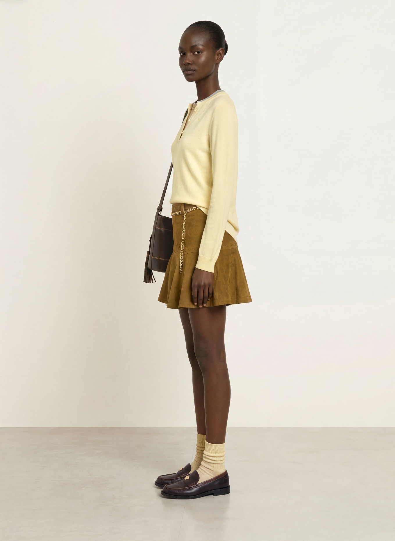 CLAUDIE PIERLOT Pullover: GELB / CAMEL / GRAU