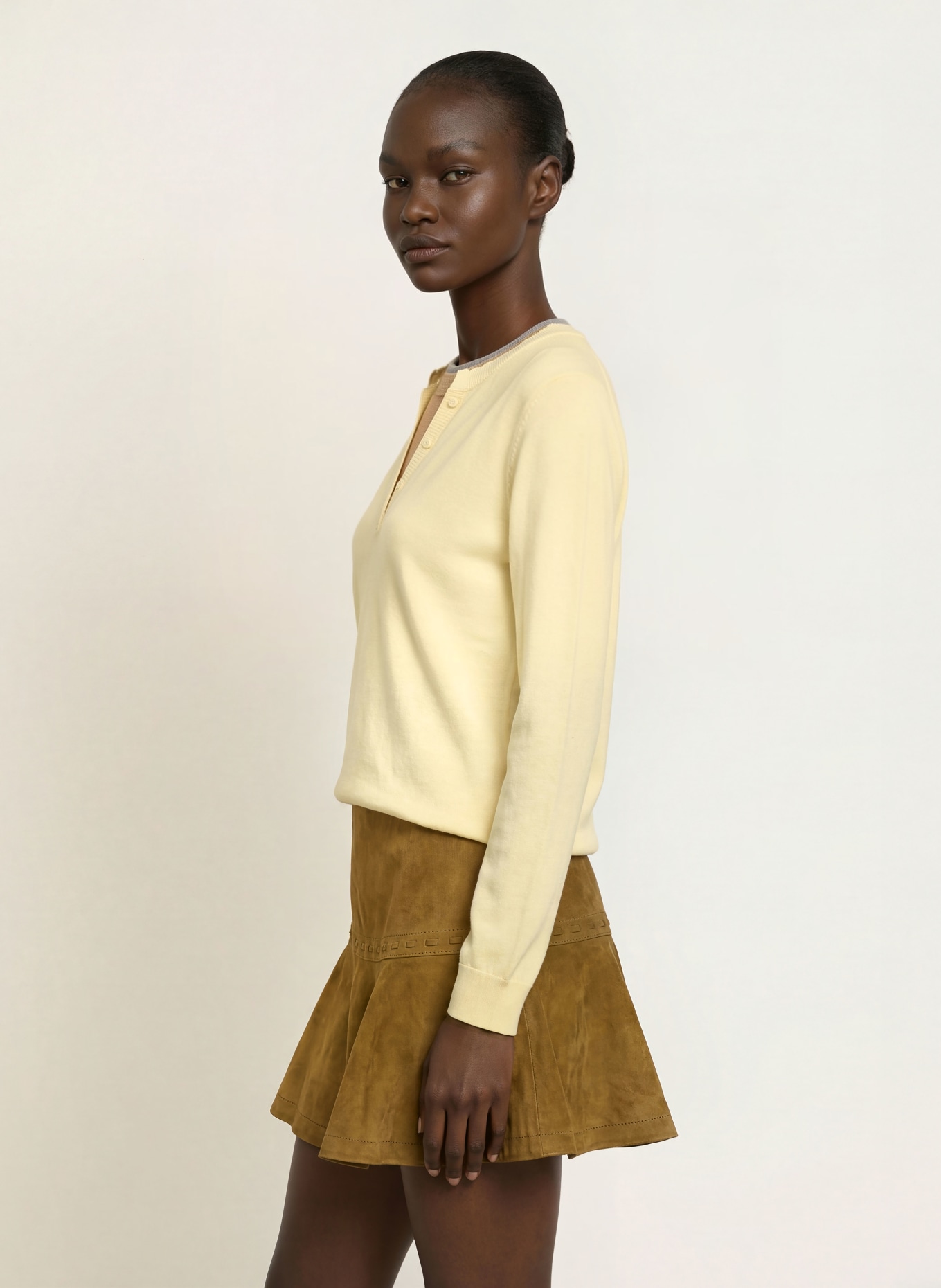 CLAUDIE PIERLOT Pullover: GELB / CAMEL / GRAU