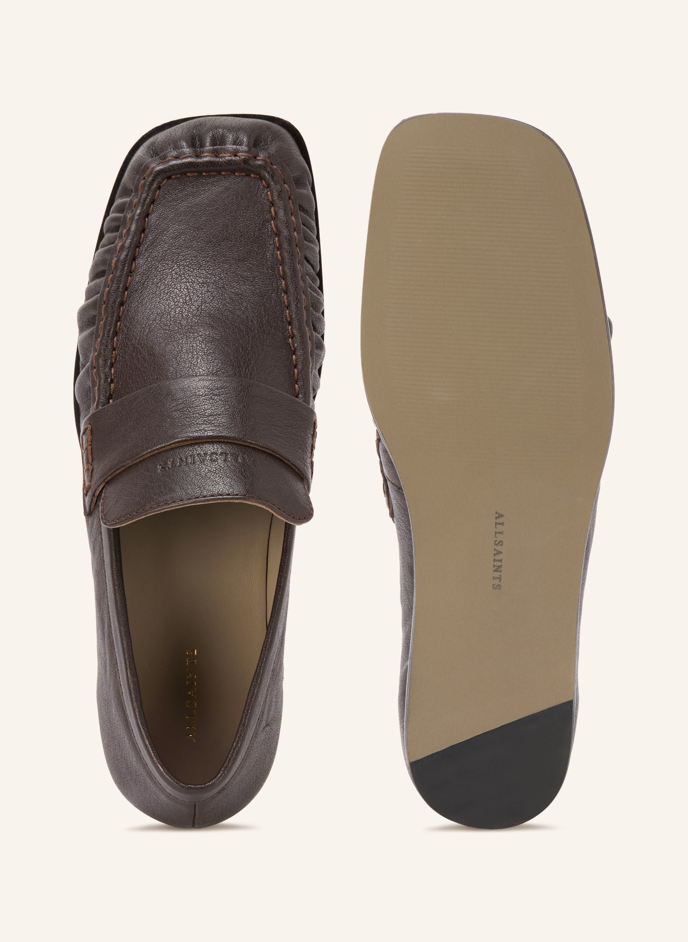 ALLSAINTS Loafersy JULIE: CIEMNOBRĄZOWY