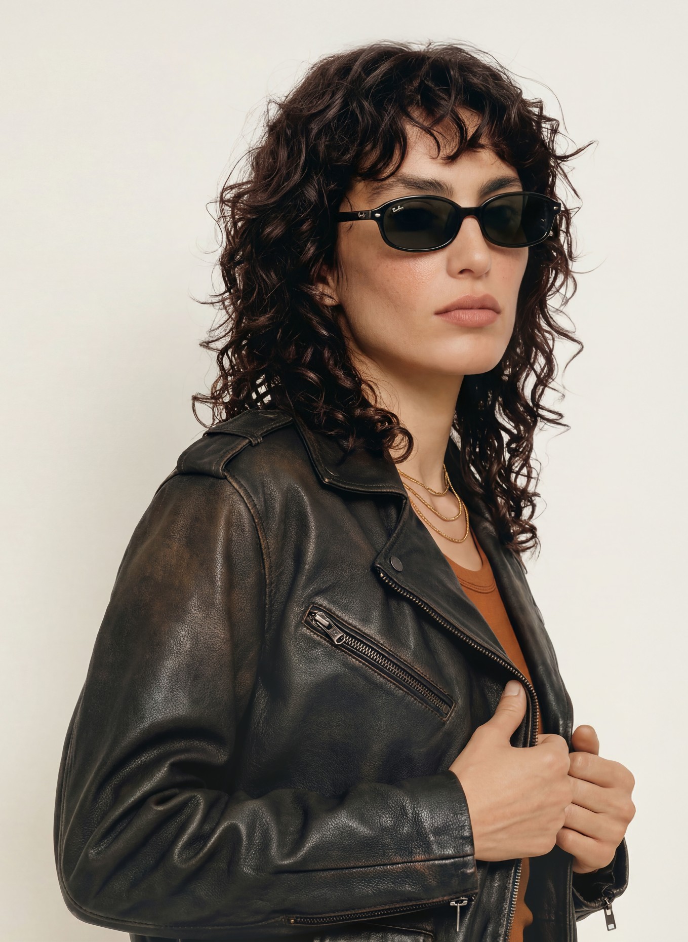 ALLSAINTS Leren jas SAMINA: ZWART