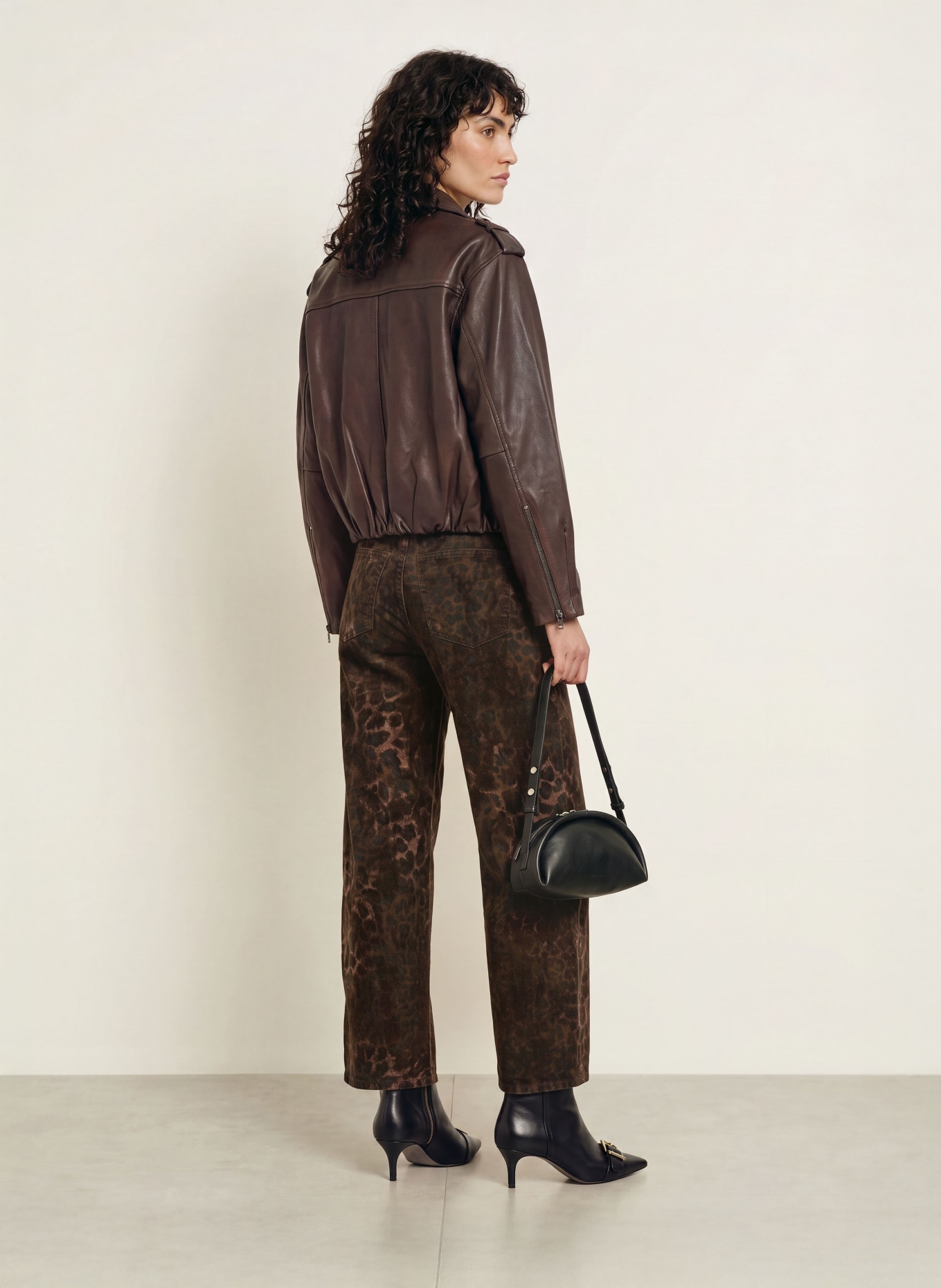ALLSAINTS Samina Leather Jacket: DARK BROWN