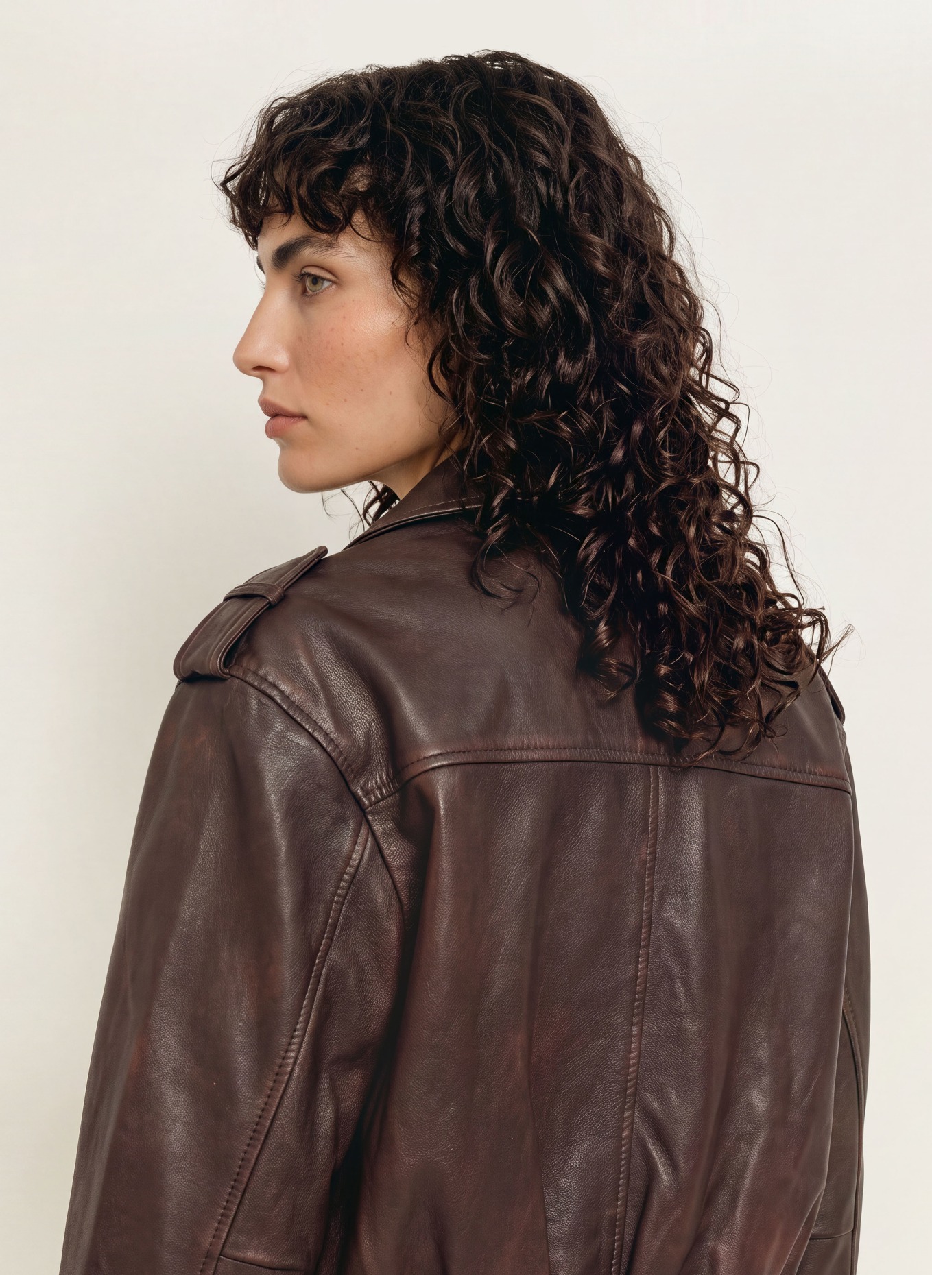 ALLSAINTS Samina Leather Jacket: DARK BROWN