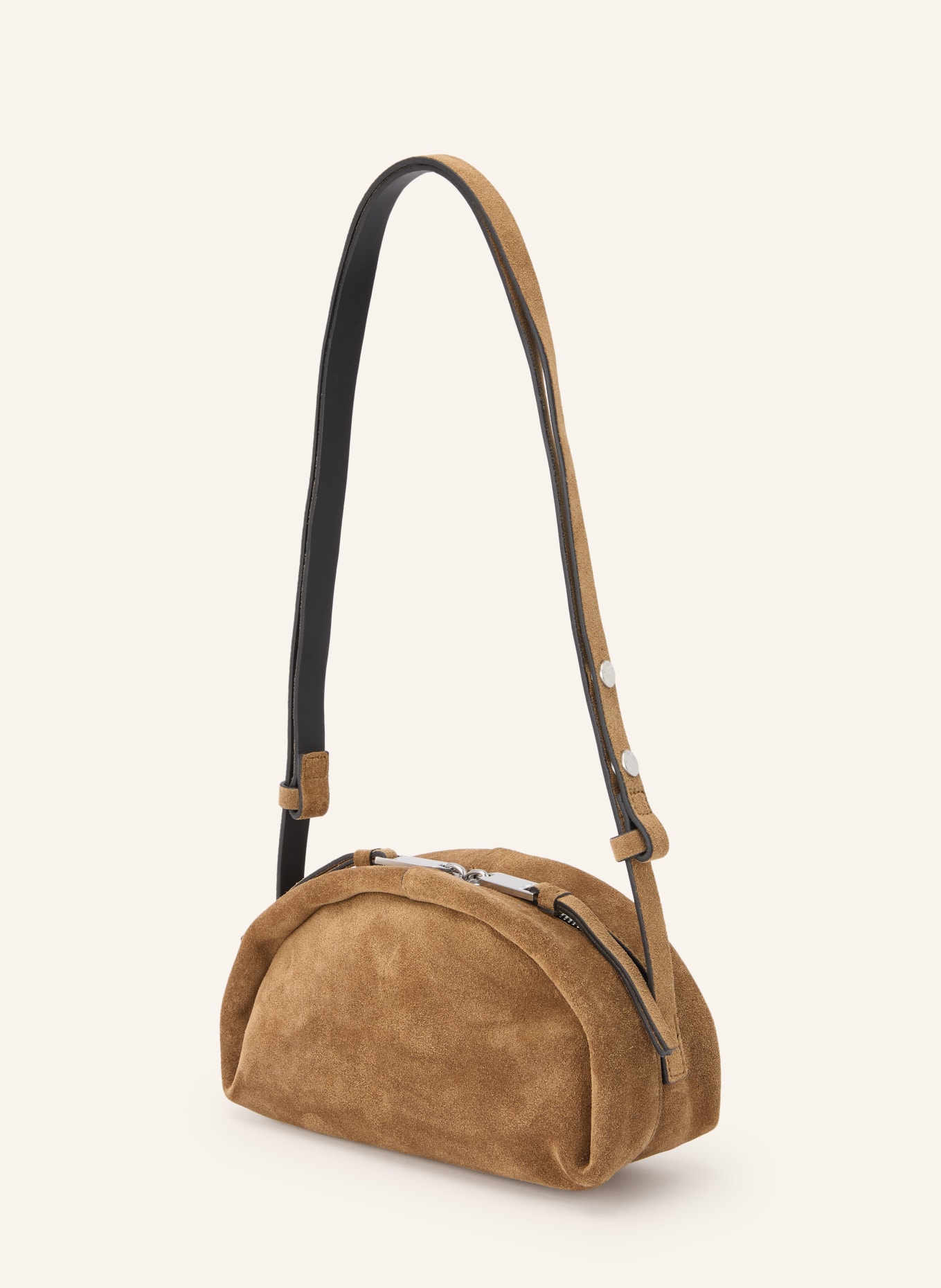 ALLSAINTS ROSALIE ARC SMALL Shoulder bag: LIGHT BROWN / SILVER