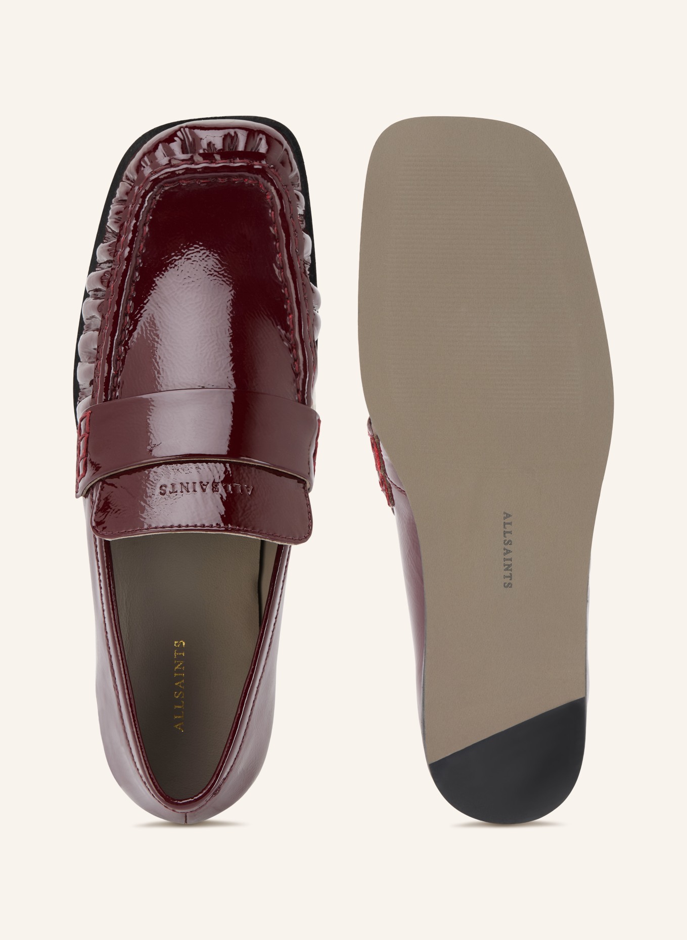 ALLSAINTS Lack-Loafer JULIE: DUNKELROT