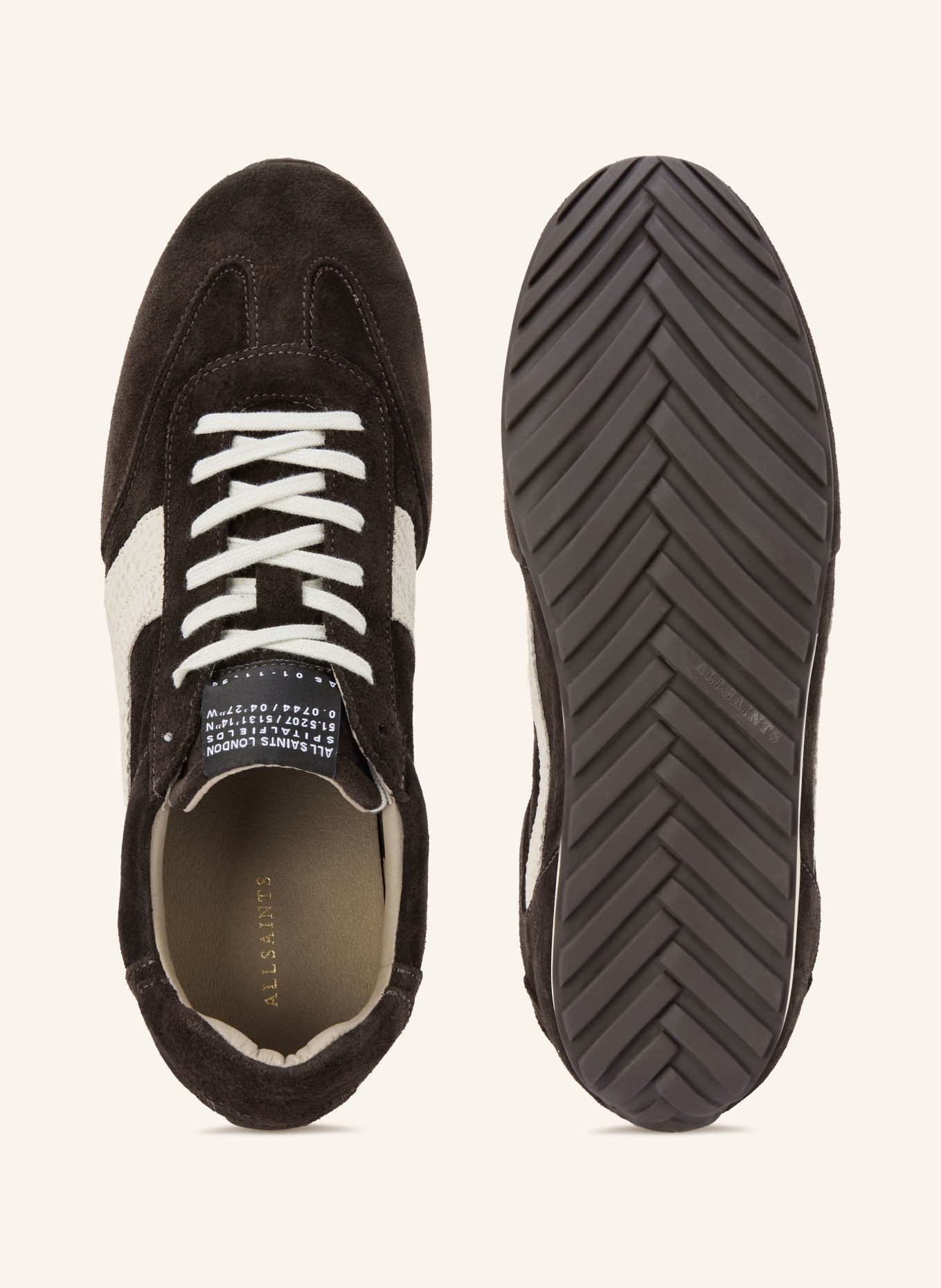 ALLSAINTS Sneaker LIAM: DUNKELBRAUN / CREME