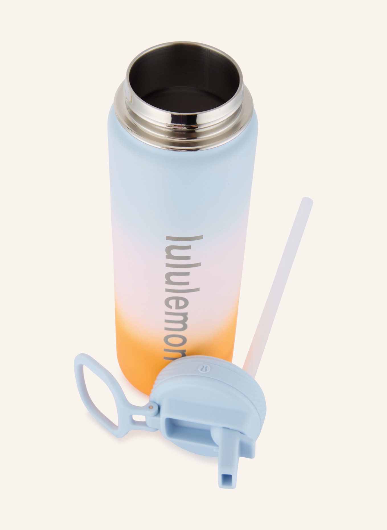 lululemon Trinkflasche BACK TO LIFE: HELLBLAU / HELLROSA / ORANGE