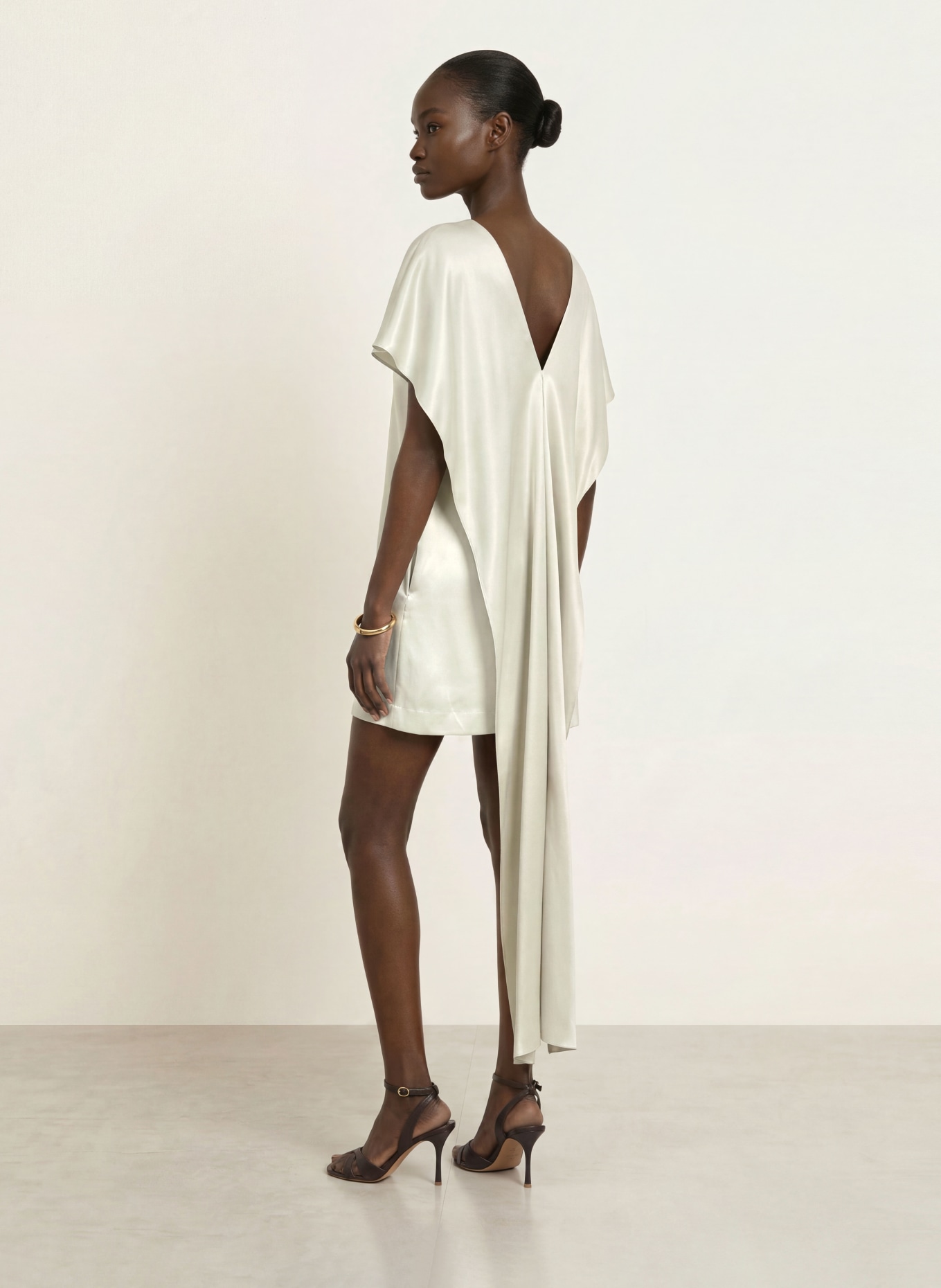 REISS ALICE Satin Dress: SILVER