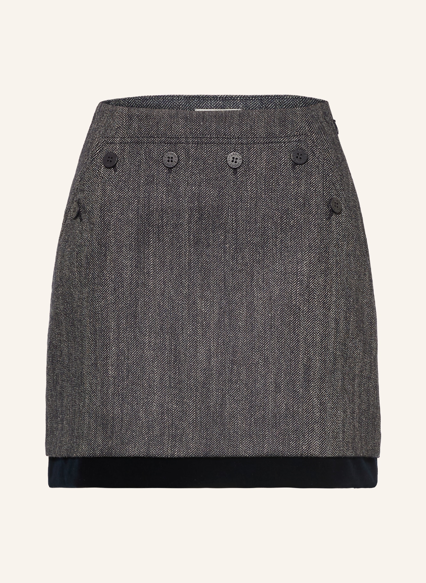 CLAUDIE PIERLOT Rock: DUNKELBLAU / WEISS