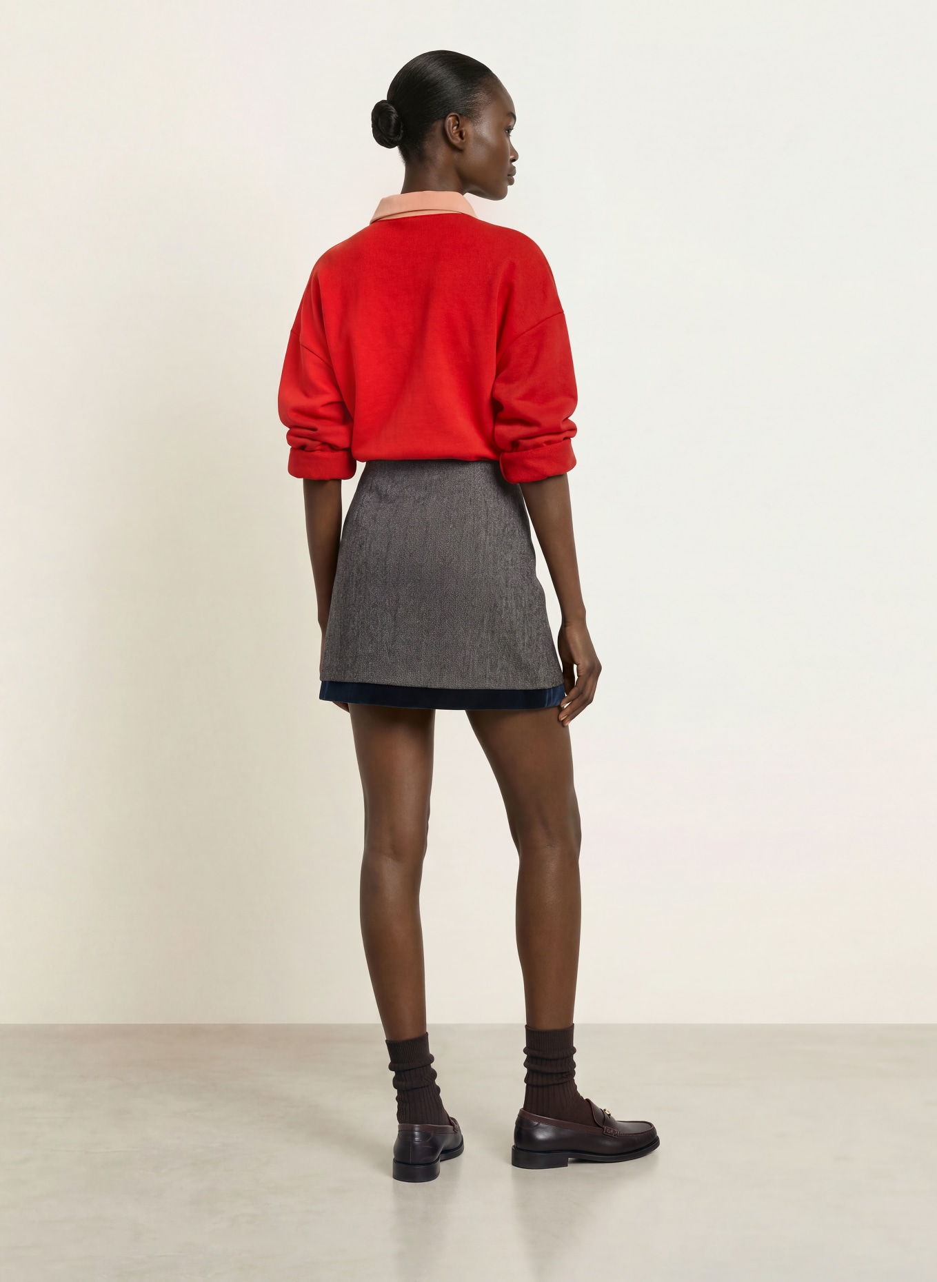 CLAUDIE PIERLOT Rock: DUNKELBLAU / WEISS