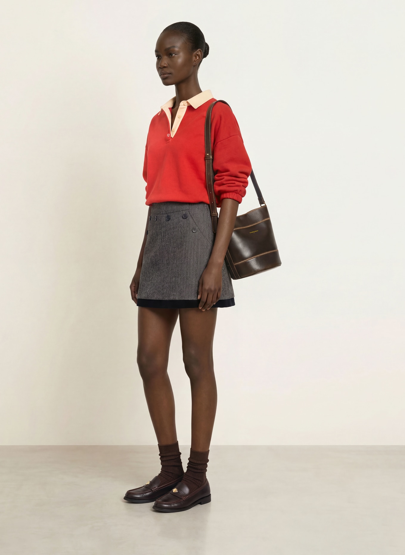 CLAUDIE PIERLOT Rock: DUNKELBLAU / WEISS