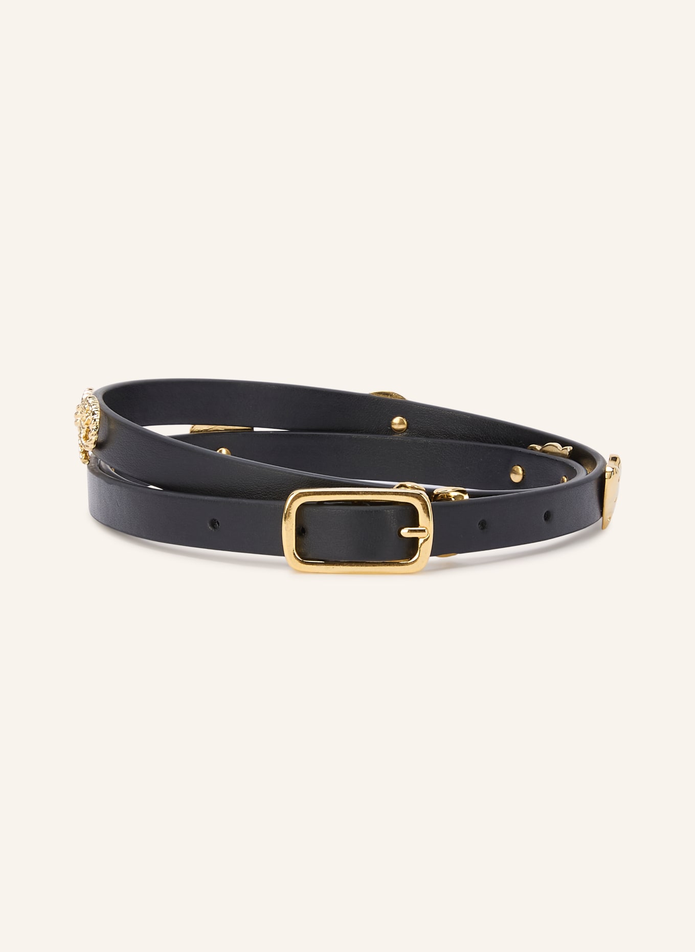 CLAUDIE PIERLOT Ledergürtel: SCHWARZ / GOLD