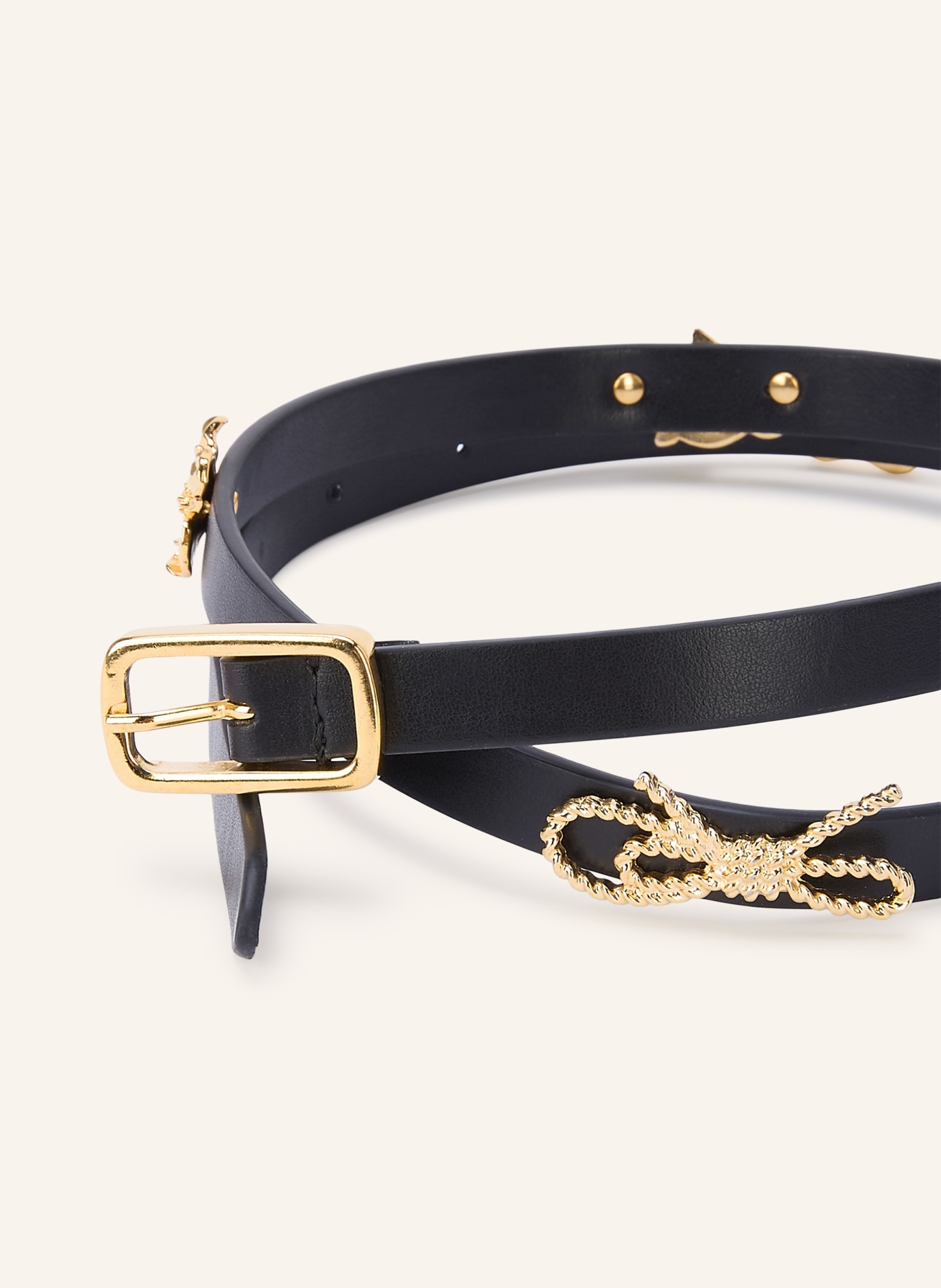 CLAUDIE PIERLOT Ledergürtel: SCHWARZ / GOLD