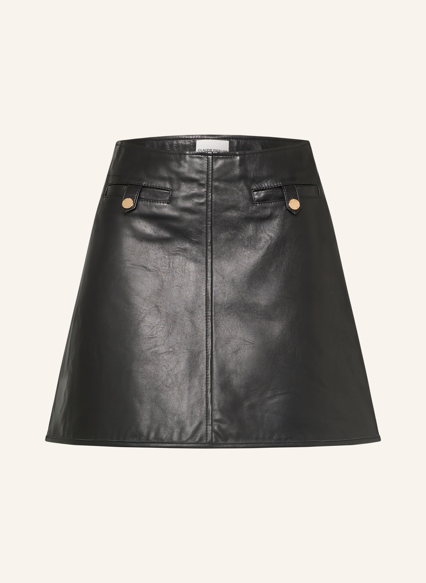 CLAUDIE PIERLOT Lederrock: SCHWARZ