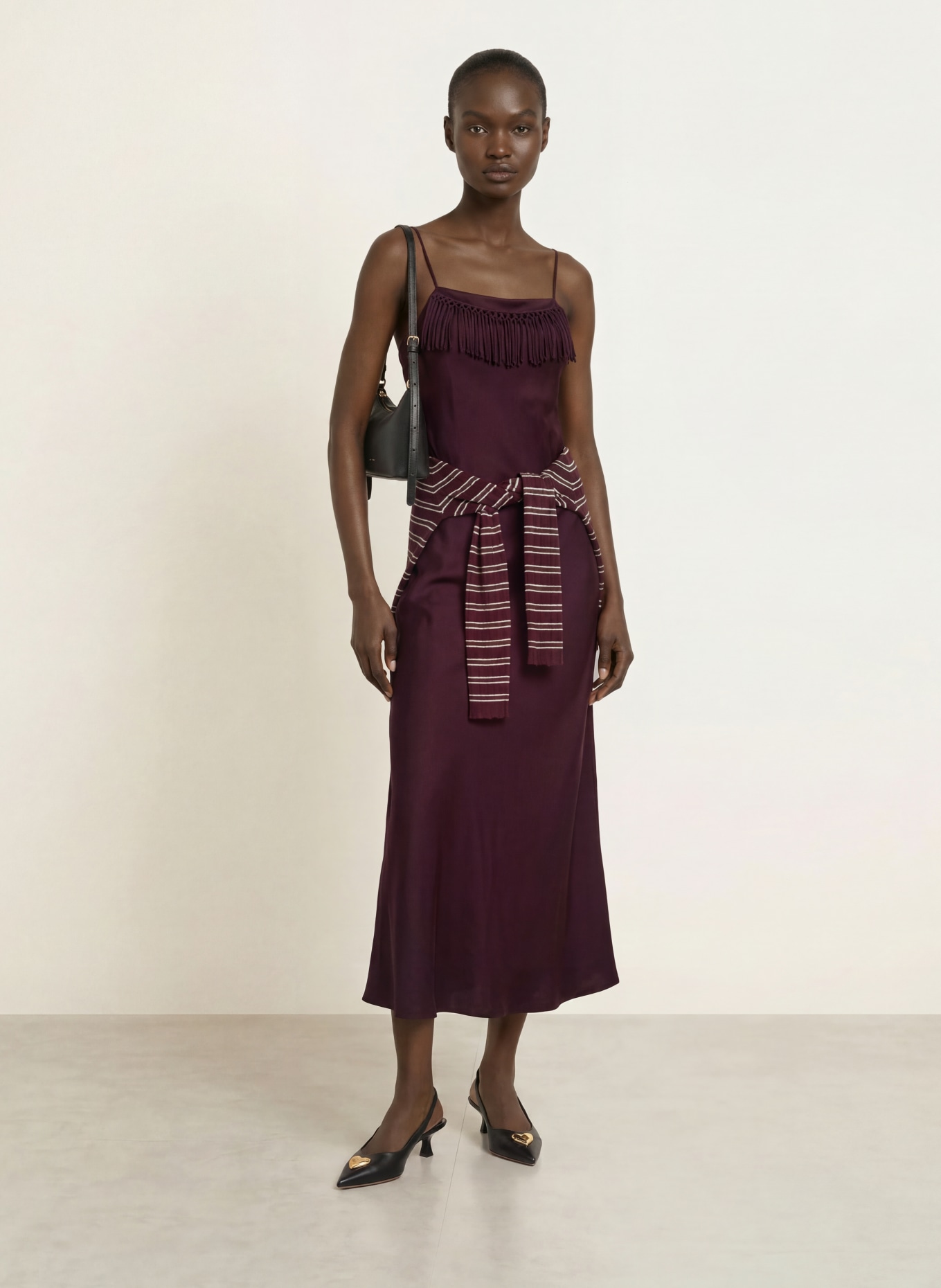 CLAUDIE PIERLOT Satynowa sukienka: CIEMNOCZERWONY