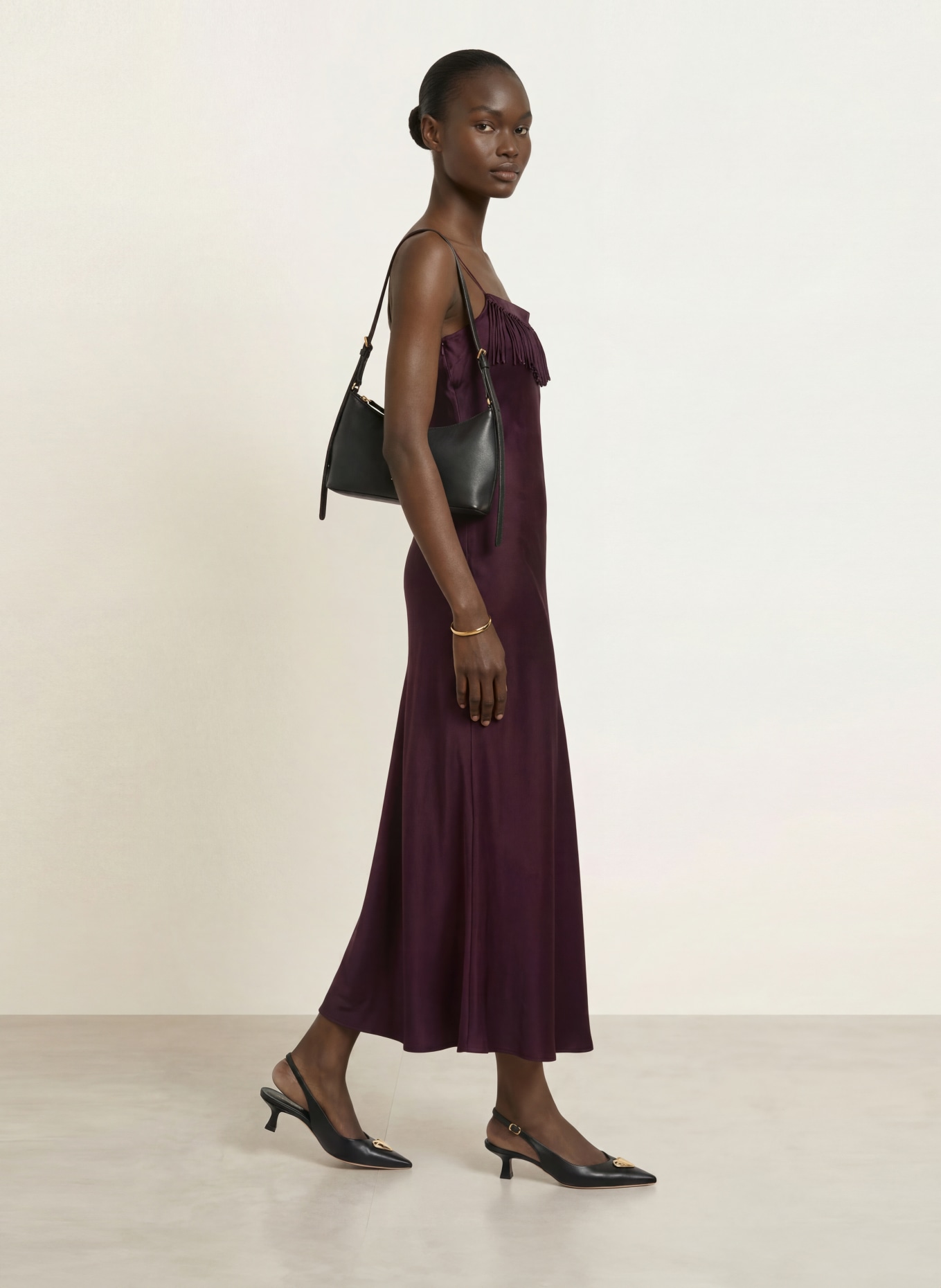 CLAUDIE PIERLOT Satynowa sukienka: CIEMNOCZERWONY