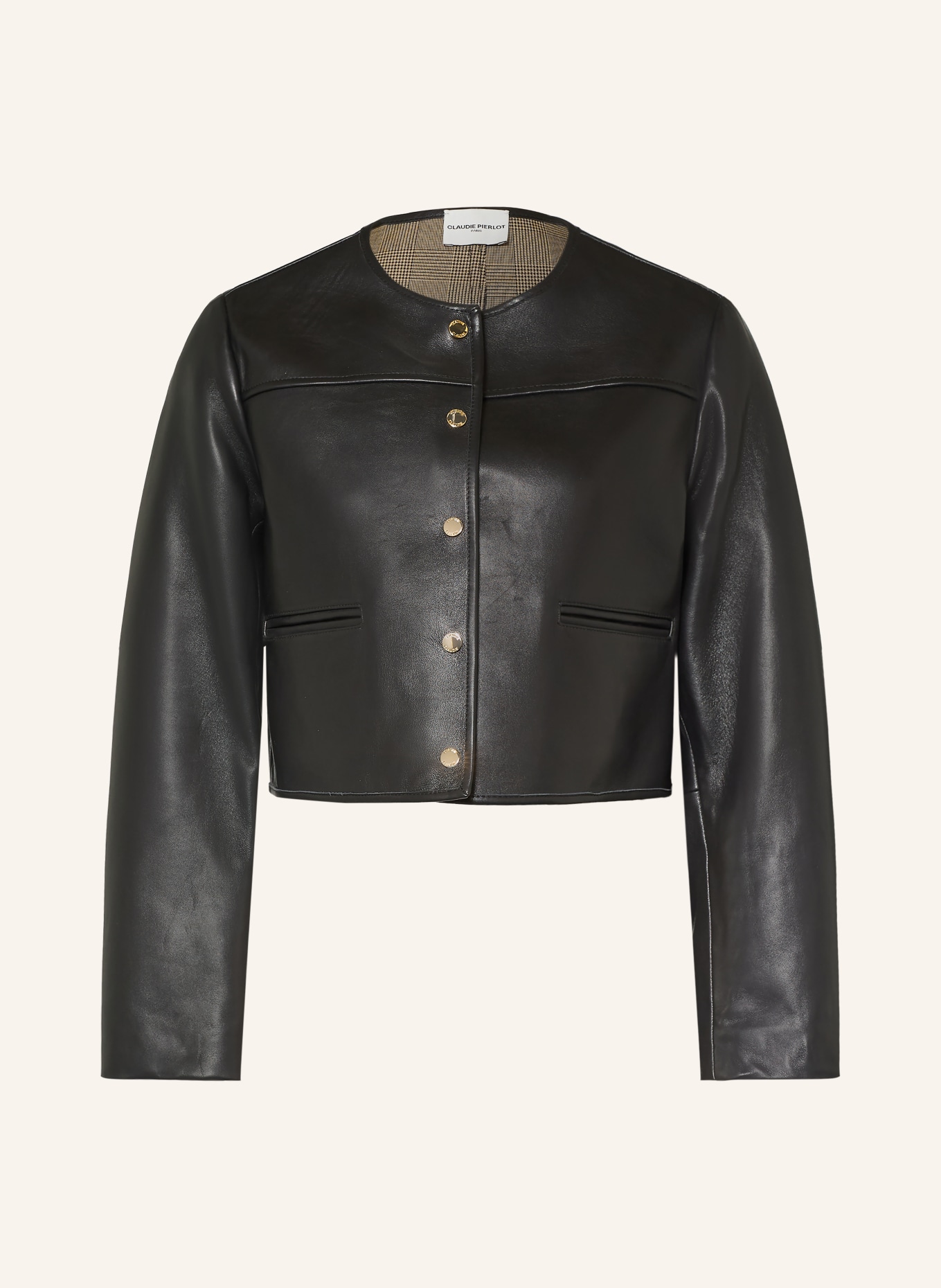CLAUDIE PIERLOT Lederjacke: SCHWARZ