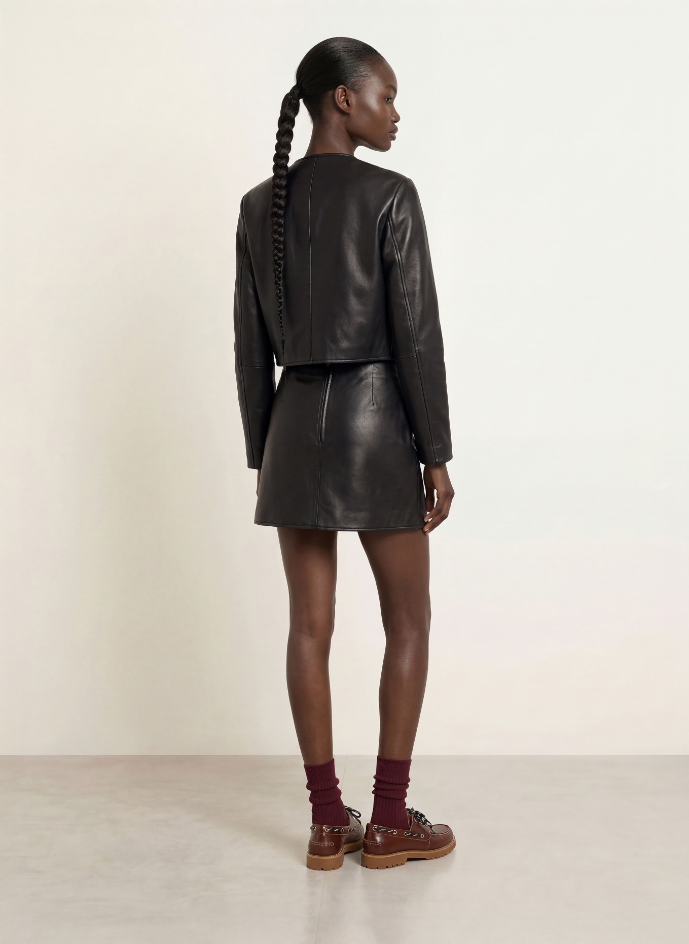 CLAUDIE PIERLOT Lederjacke: SCHWARZ