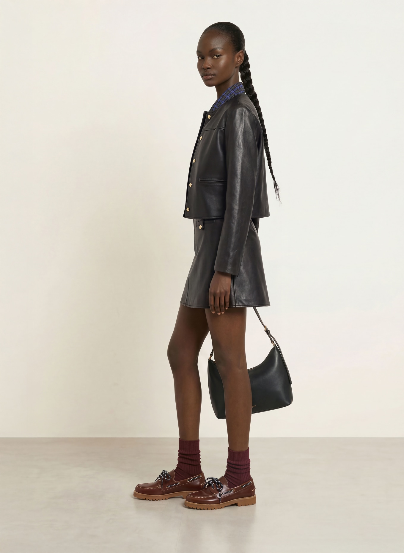 CLAUDIE PIERLOT Lederjacke: SCHWARZ