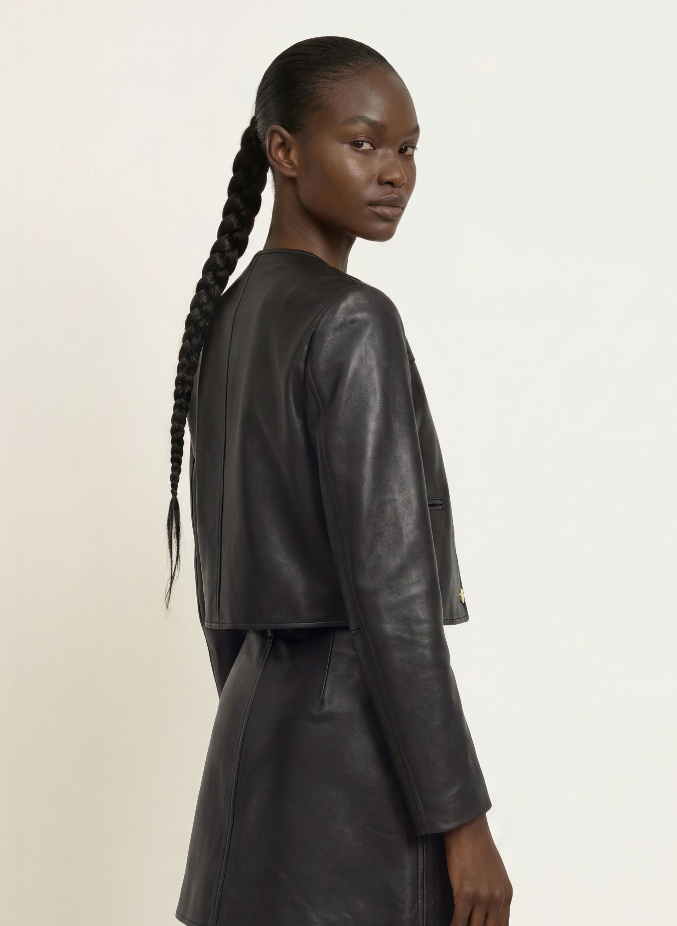 CLAUDIE PIERLOT Lederjacke: SCHWARZ