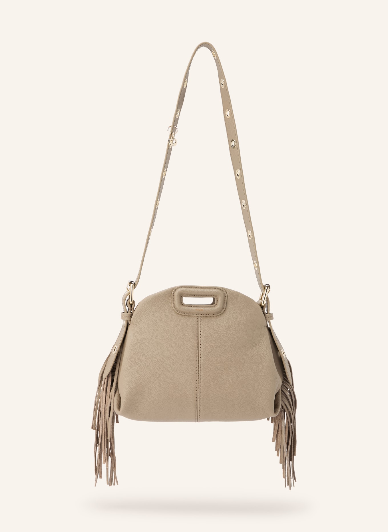 maje Schultertasche: TAUPE / GOLD