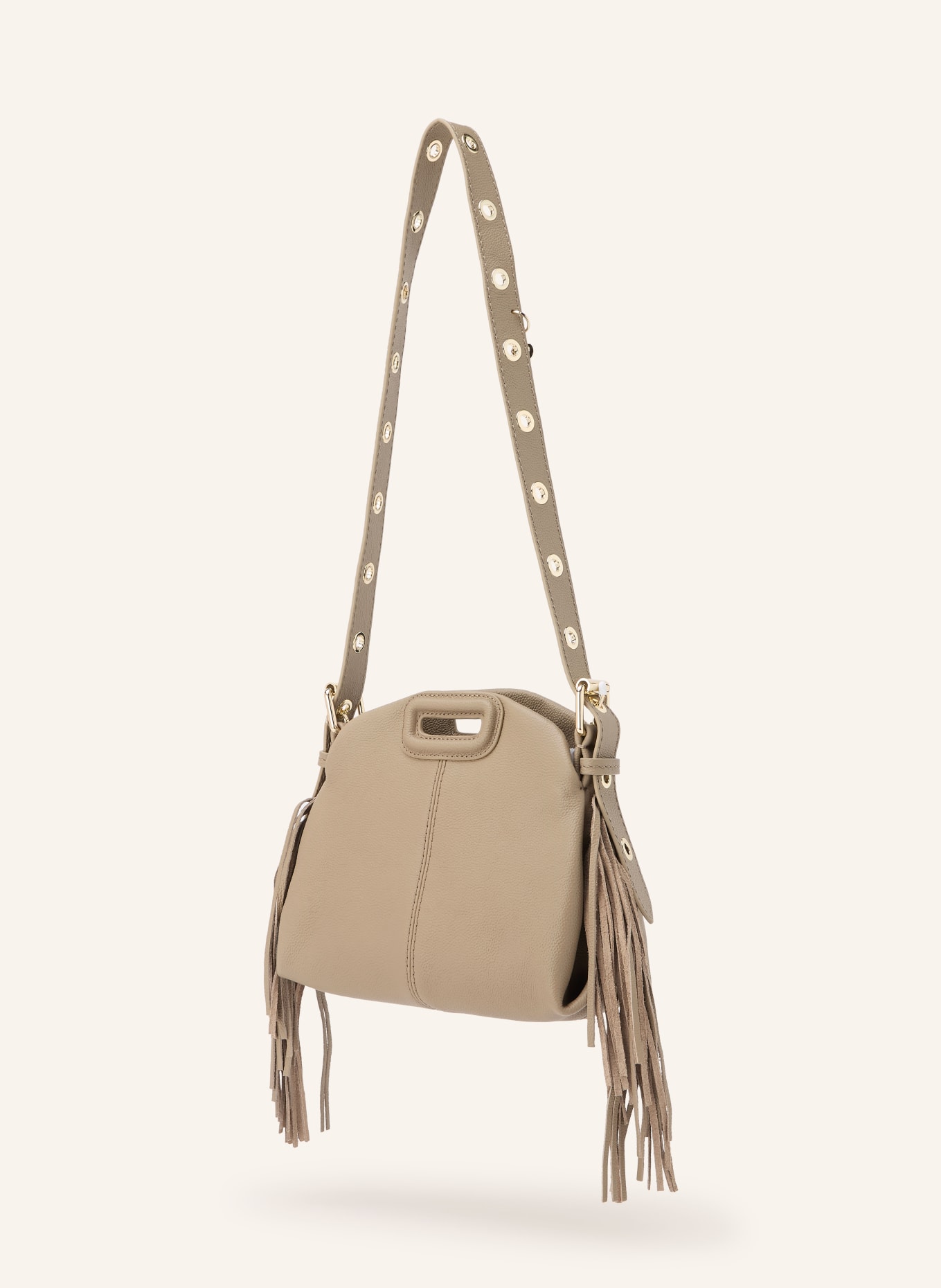 maje Schultertasche: TAUPE / GOLD