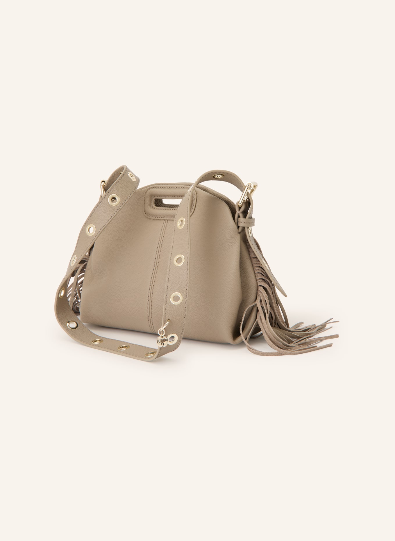 maje Schultertasche: TAUPE / GOLD