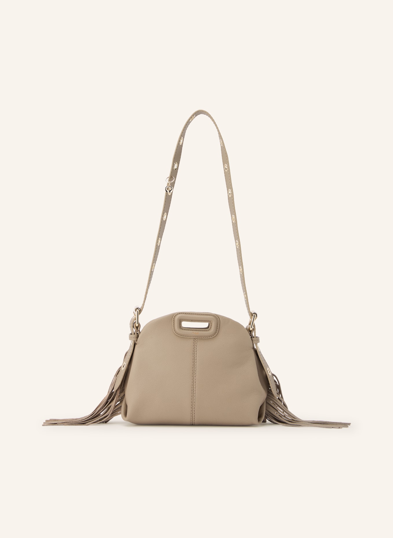 maje Schultertasche: TAUPE / GOLD