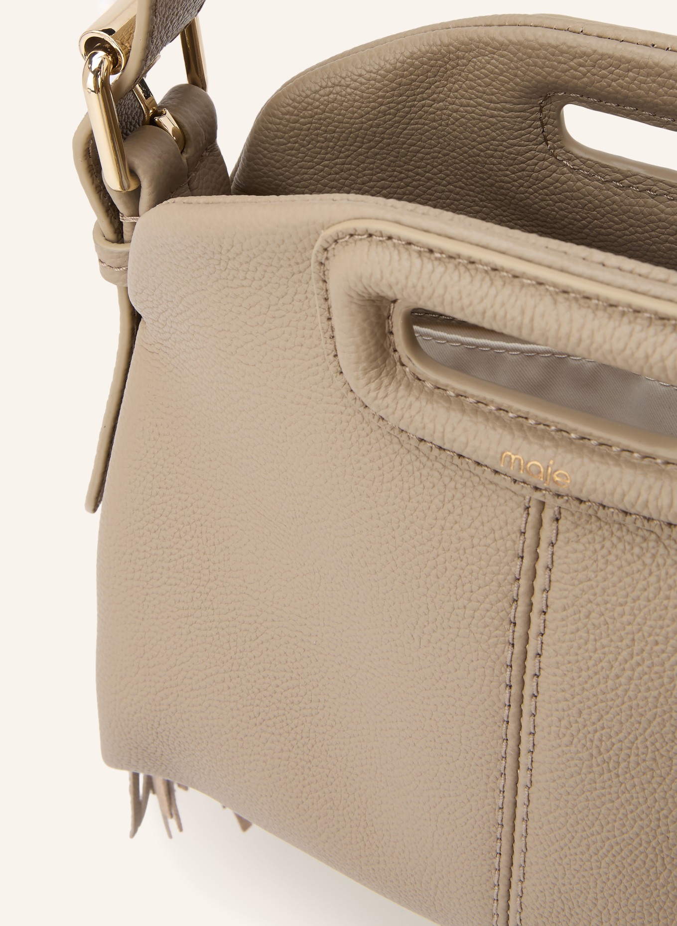 maje Schultertasche: TAUPE / GOLD