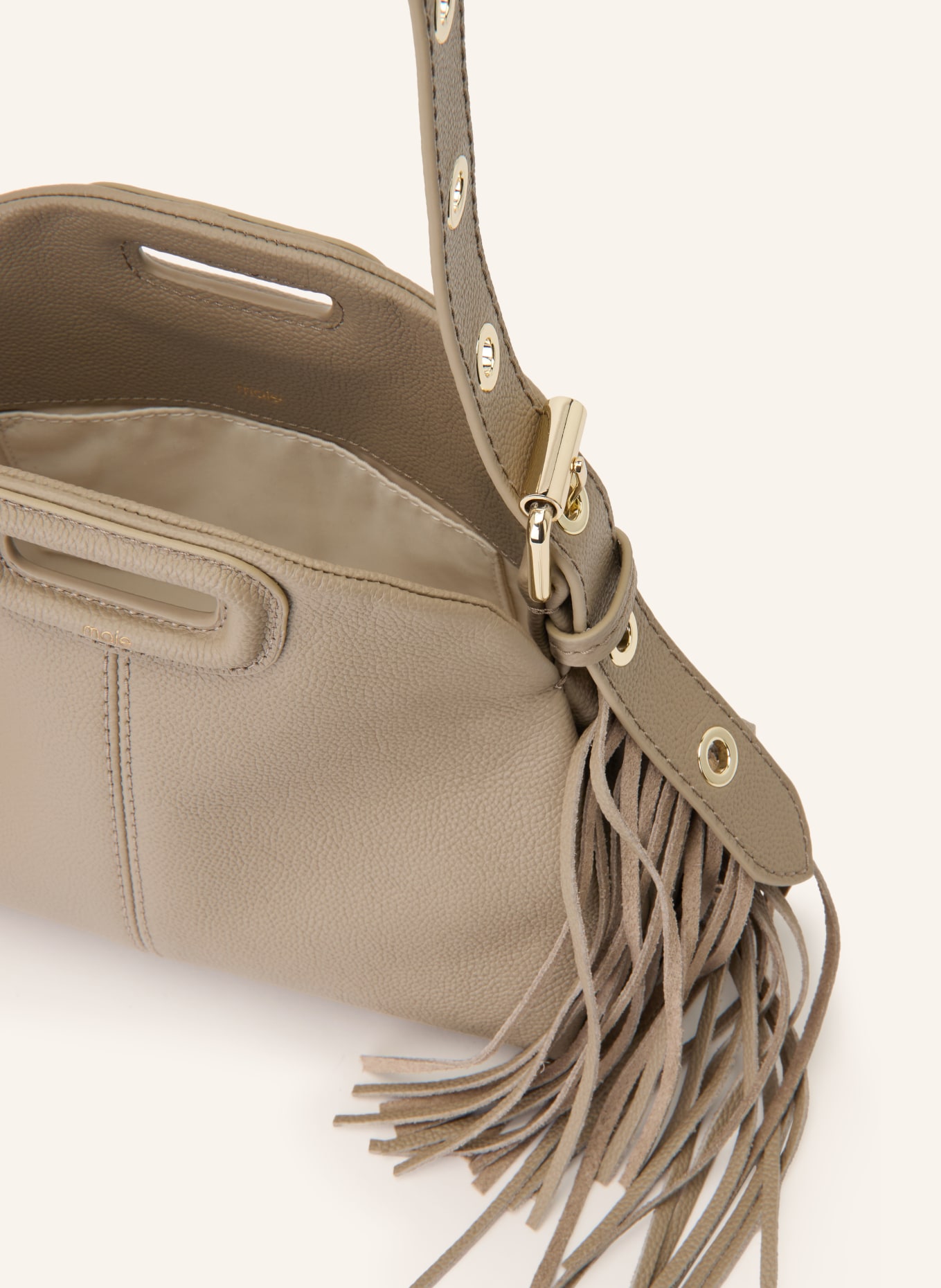 maje Schultertasche: TAUPE / GOLD