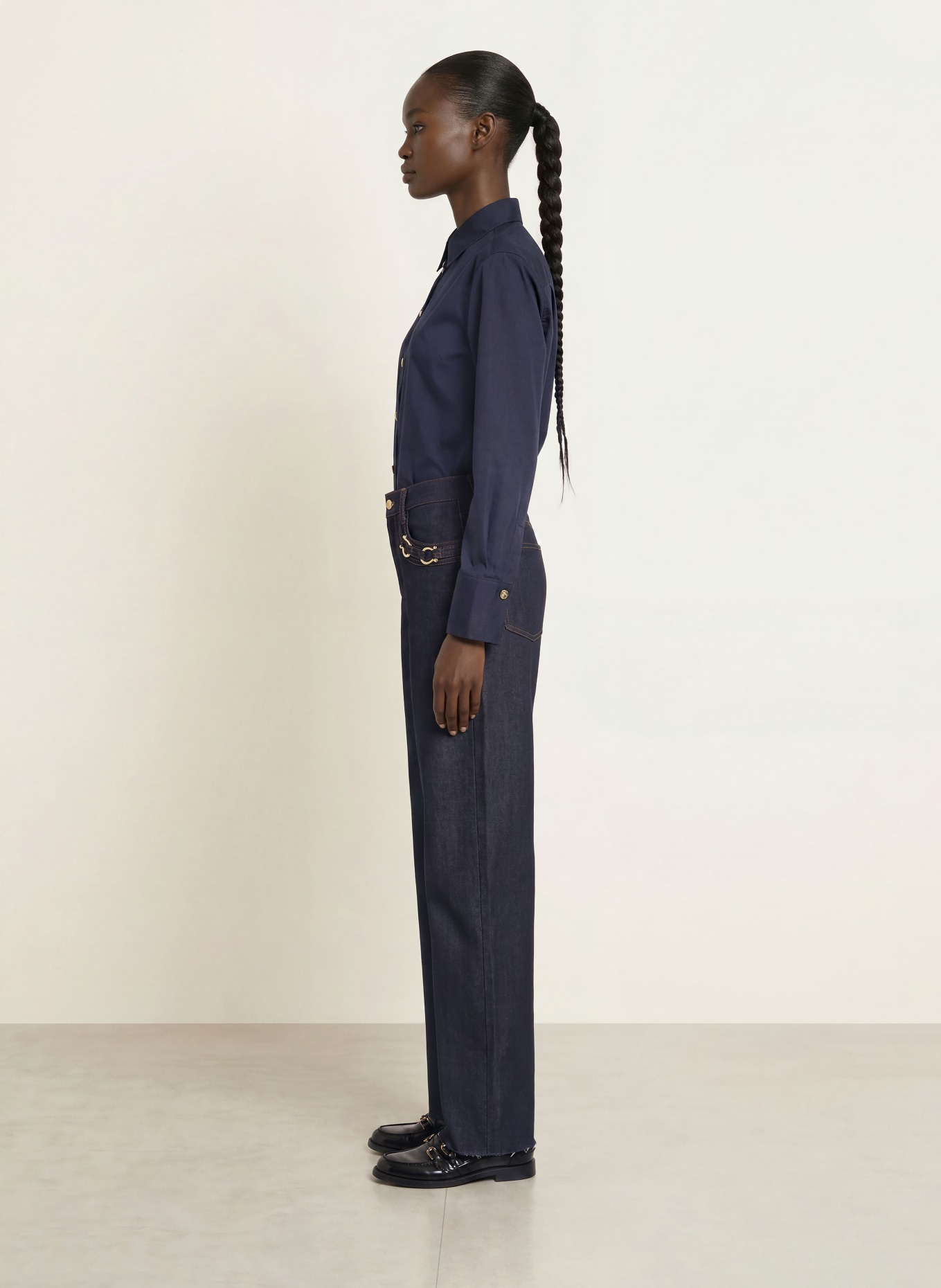 SANDRO Hemdbluse: DUNKELBLAU