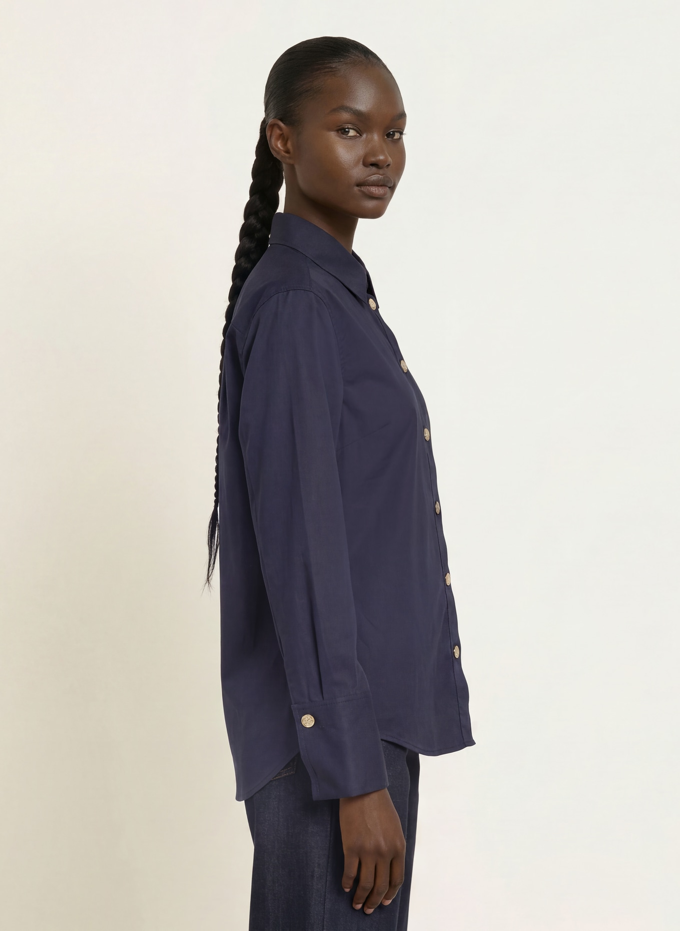 SANDRO Hemdbluse: DUNKELBLAU