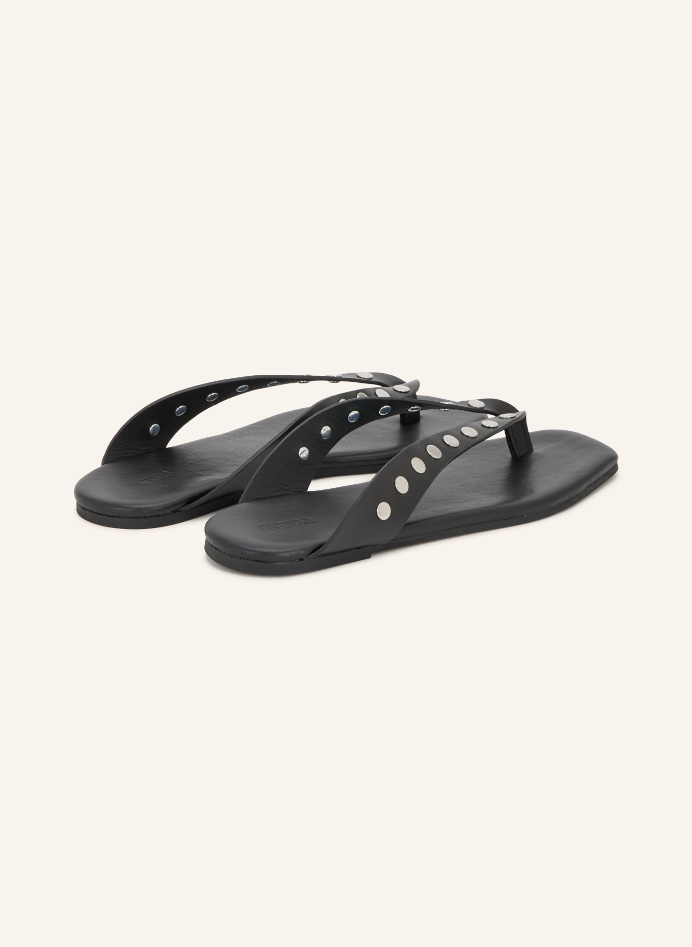 ALOHAS OLA Thong Sandals with Studs: BLACK