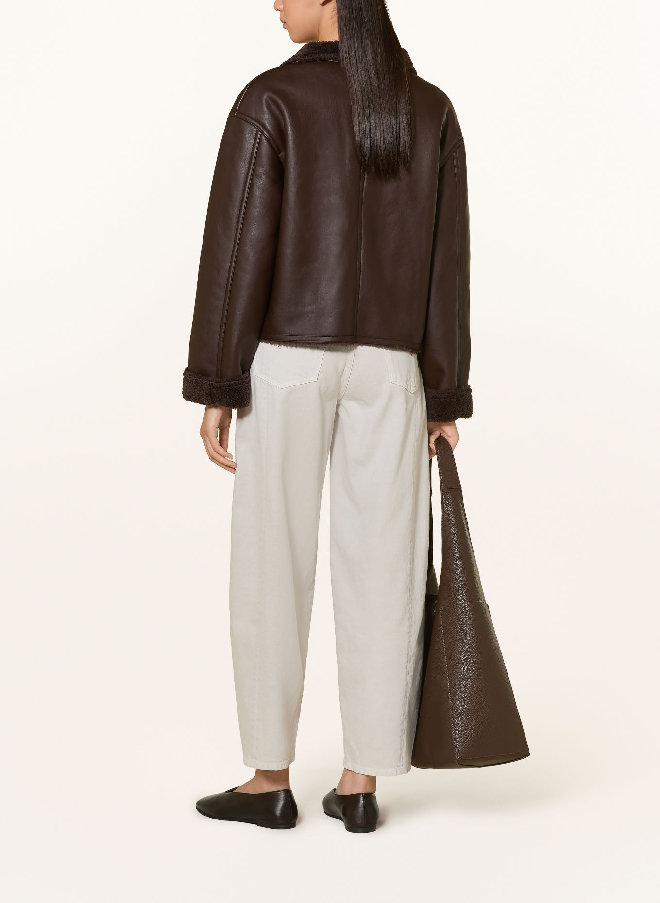 someday VALESA Leather-Look Jacket: DARK BROWN