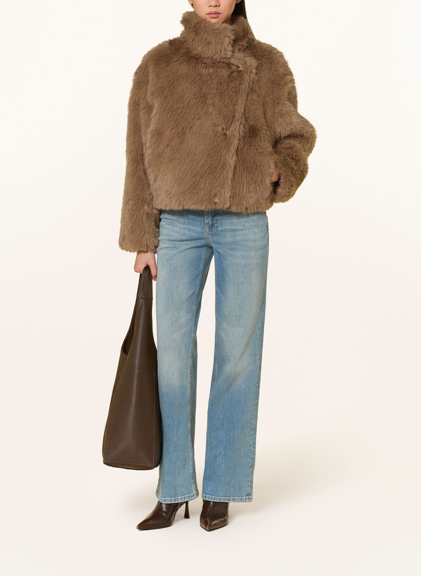 someday VURLA Faux Fur Jacket: LIGHT BROWN