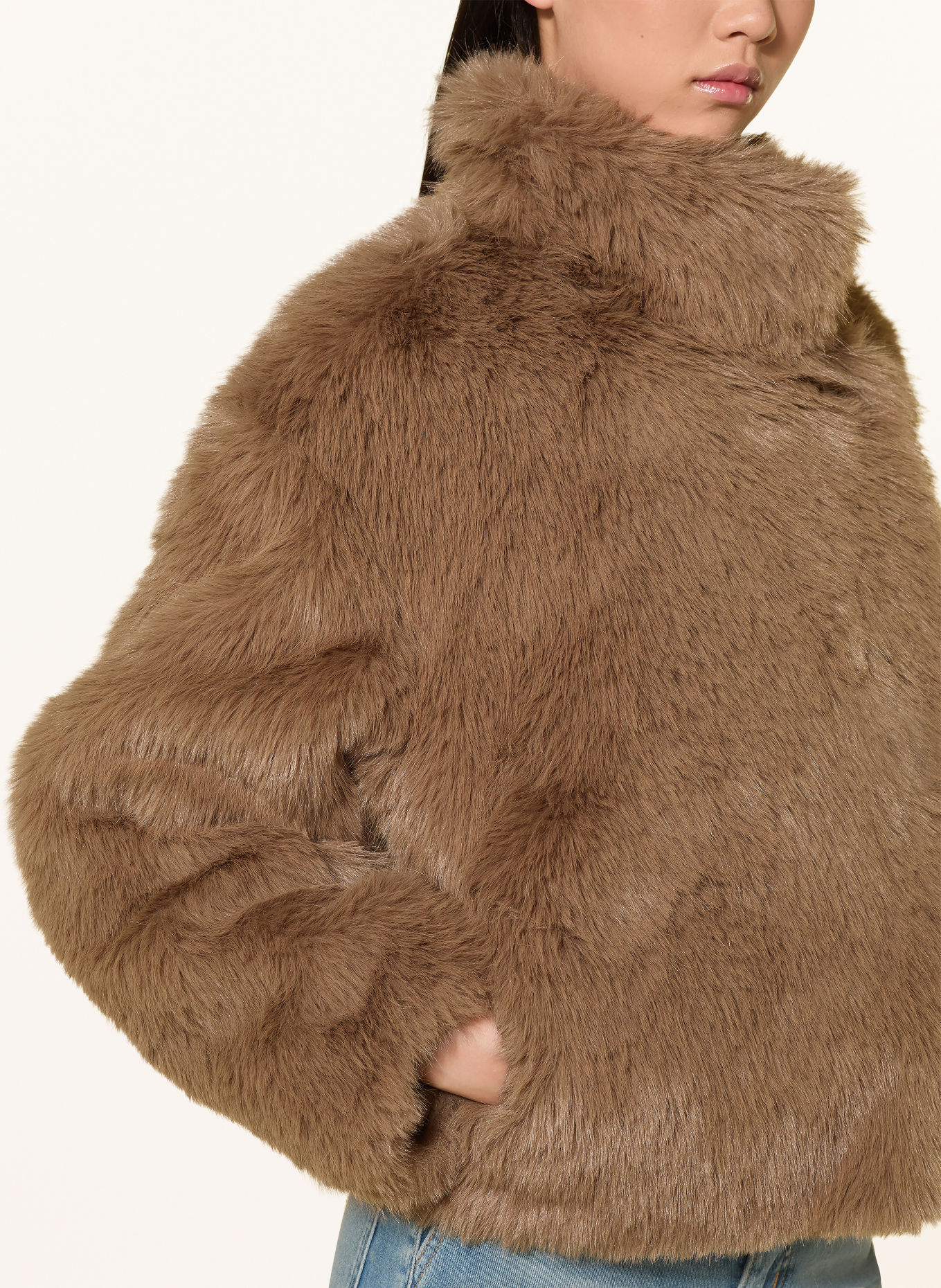someday VURLA Faux Fur Jacket: LIGHT BROWN