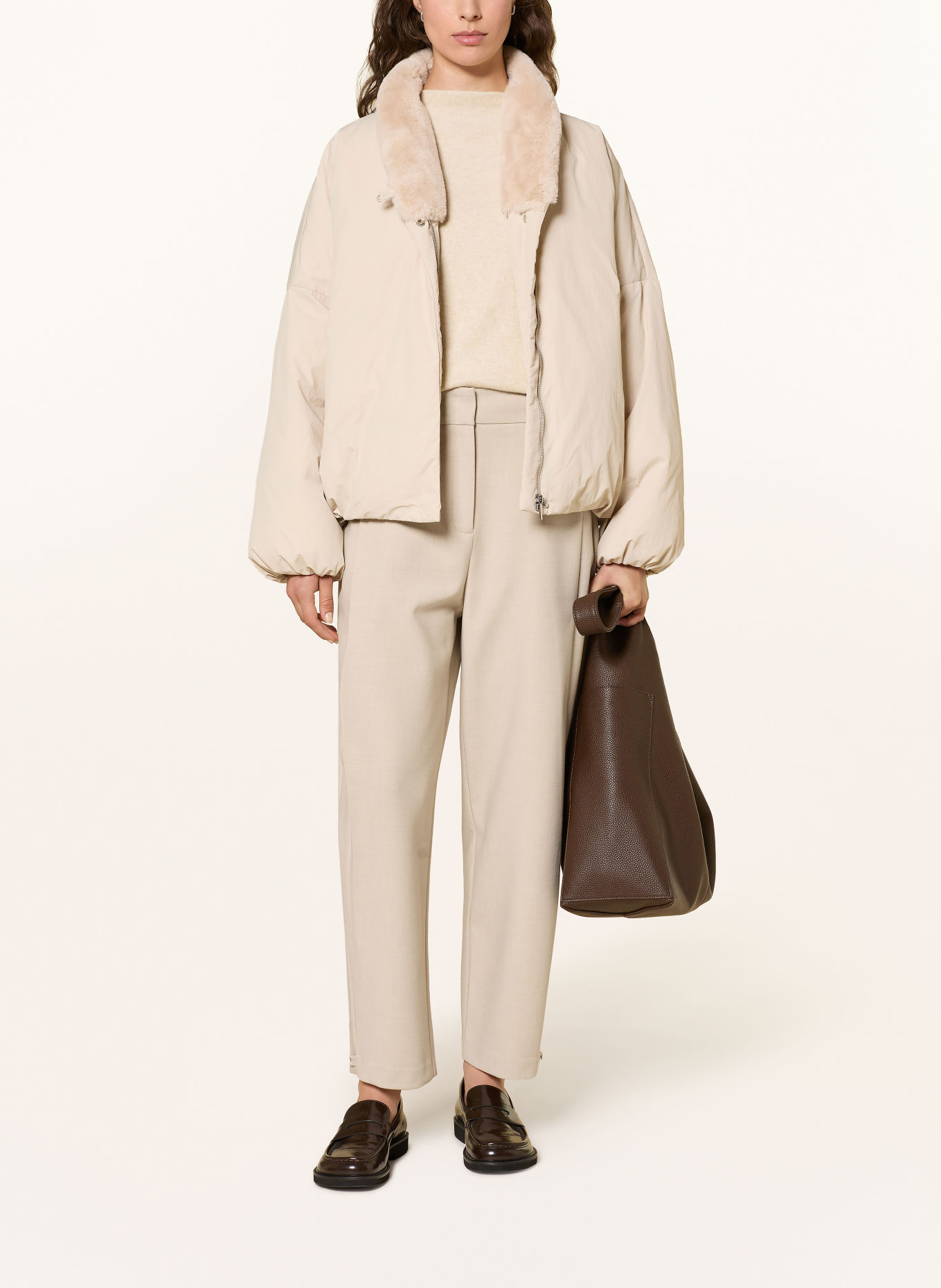 someday CATSBY 7/8-length trousers: ECRU
