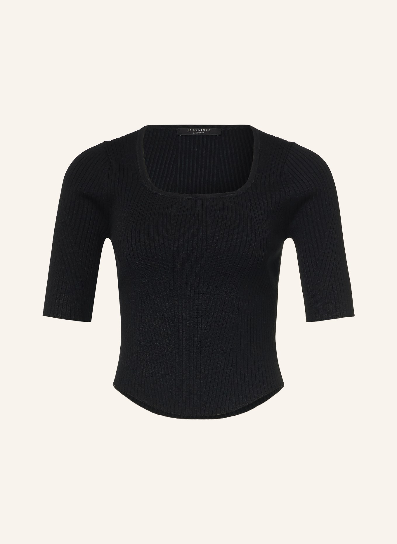 ALLSAINTS Gebreid shirt CRUZ HALLY: ZWART